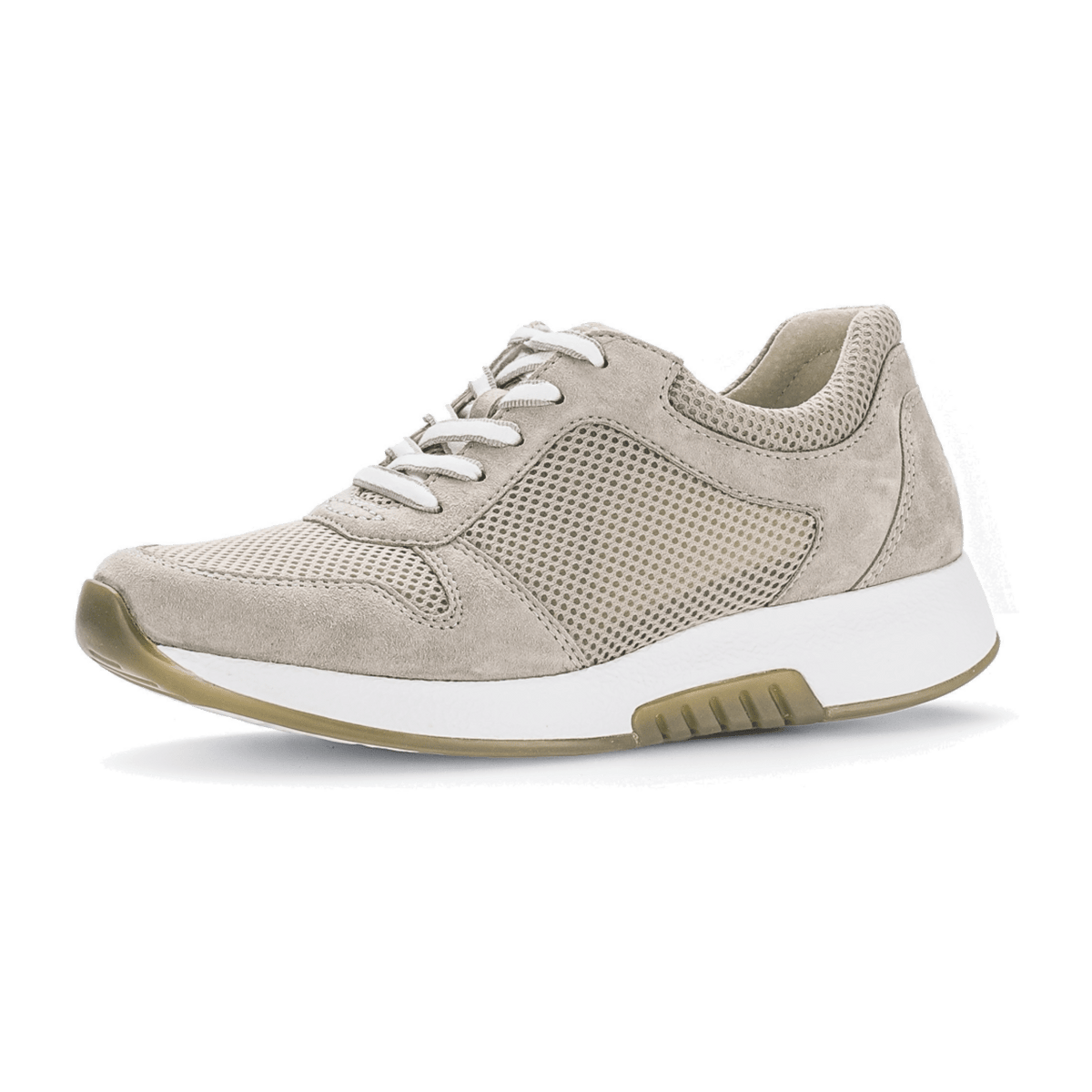 Gabor Rollingsoft Women's Lace-Up Sneakers - Lightweight Comfort Shoes Powder