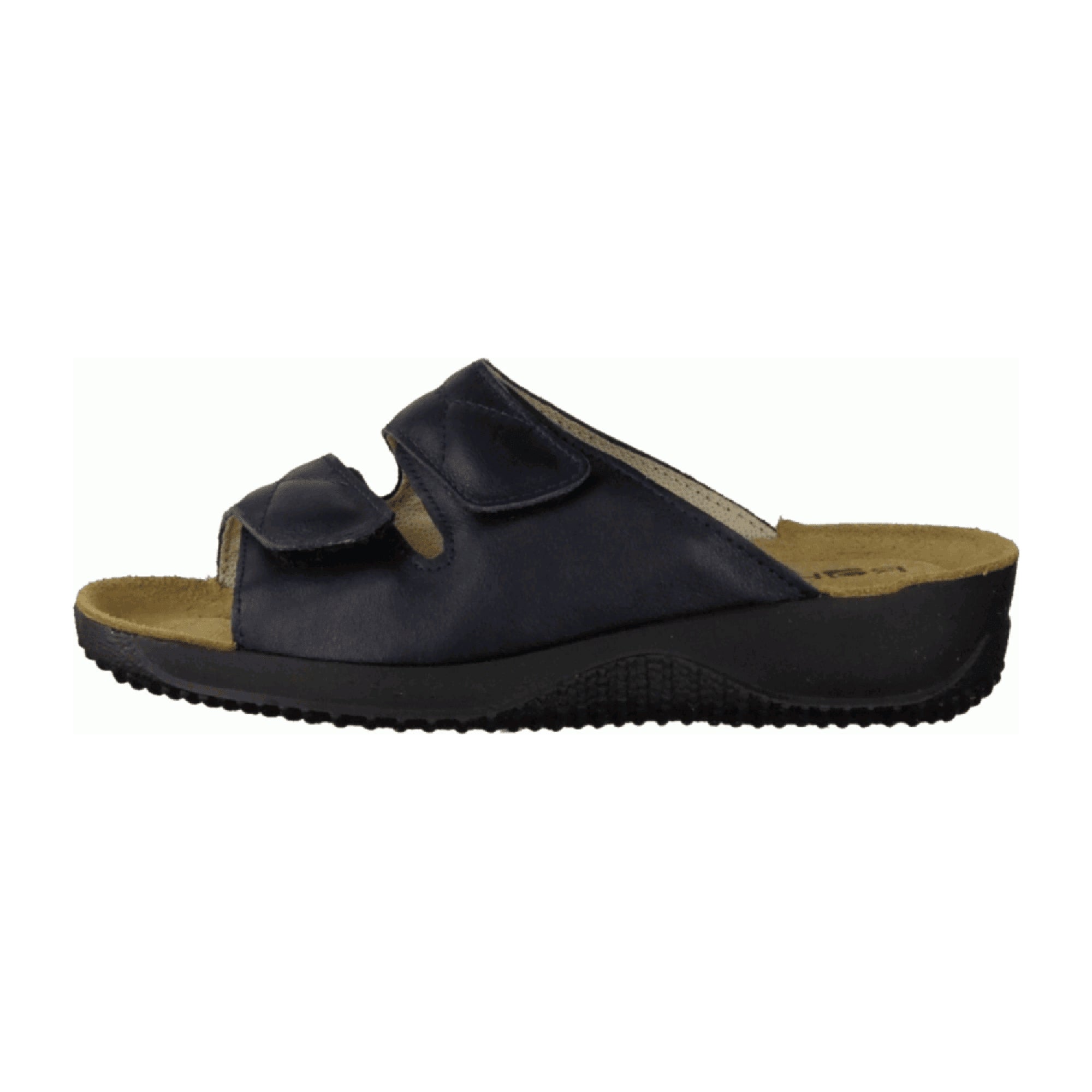 Rohde SOLTAU-40 Women's Blue Leather Sandals with Velcro Closure