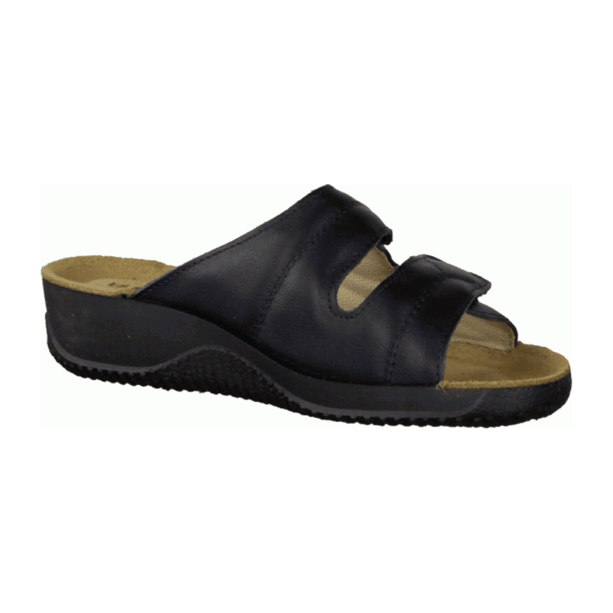 Rohde SOLTAU-40 Women's Blue Leather Sandals with Velcro Closure