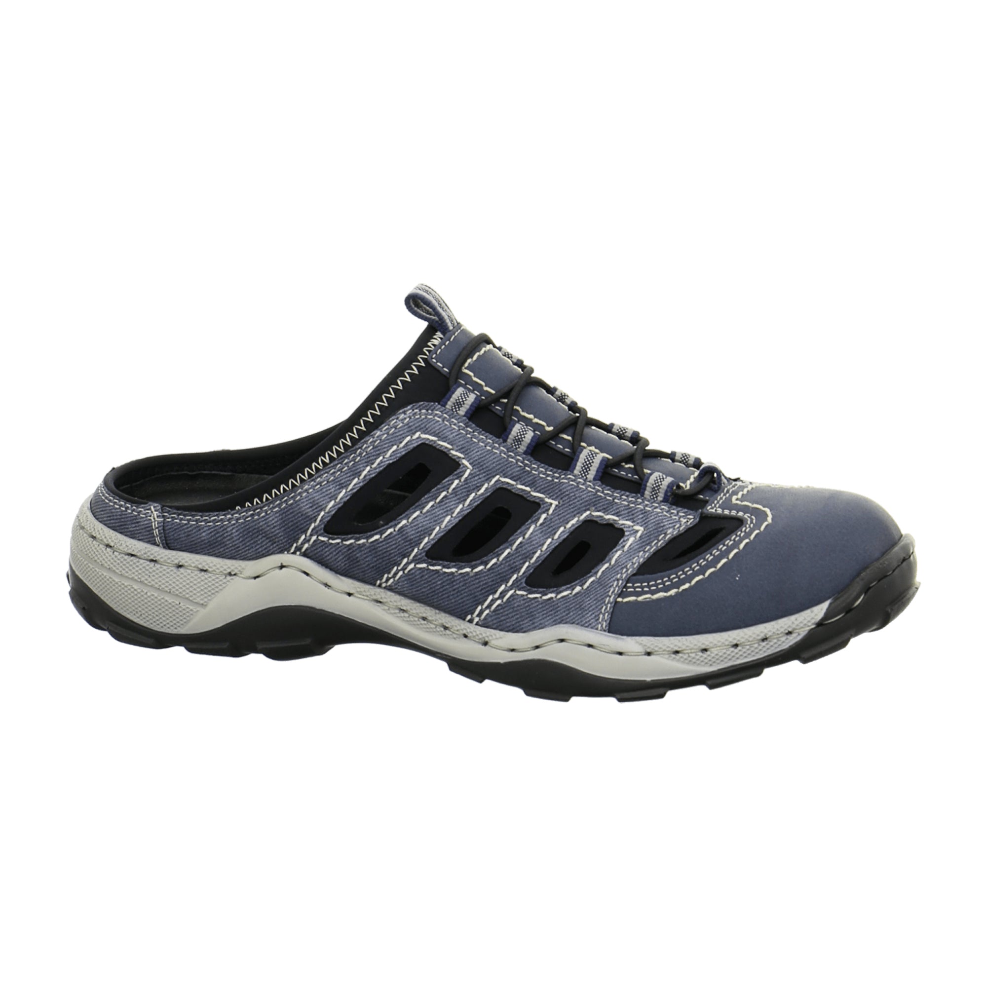 Rieker Men's Blue Slip-On Sandals Comfortable Synthetic Textile Spring Summer