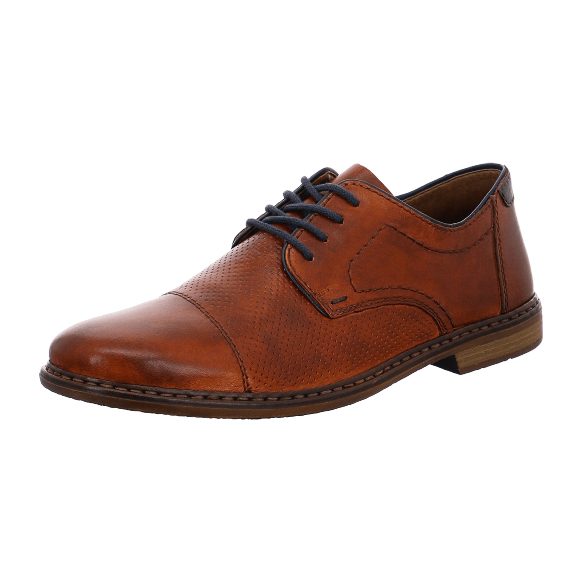 Rieker 13428 Men's Brown Leather Shoes with Lace-Up Closure