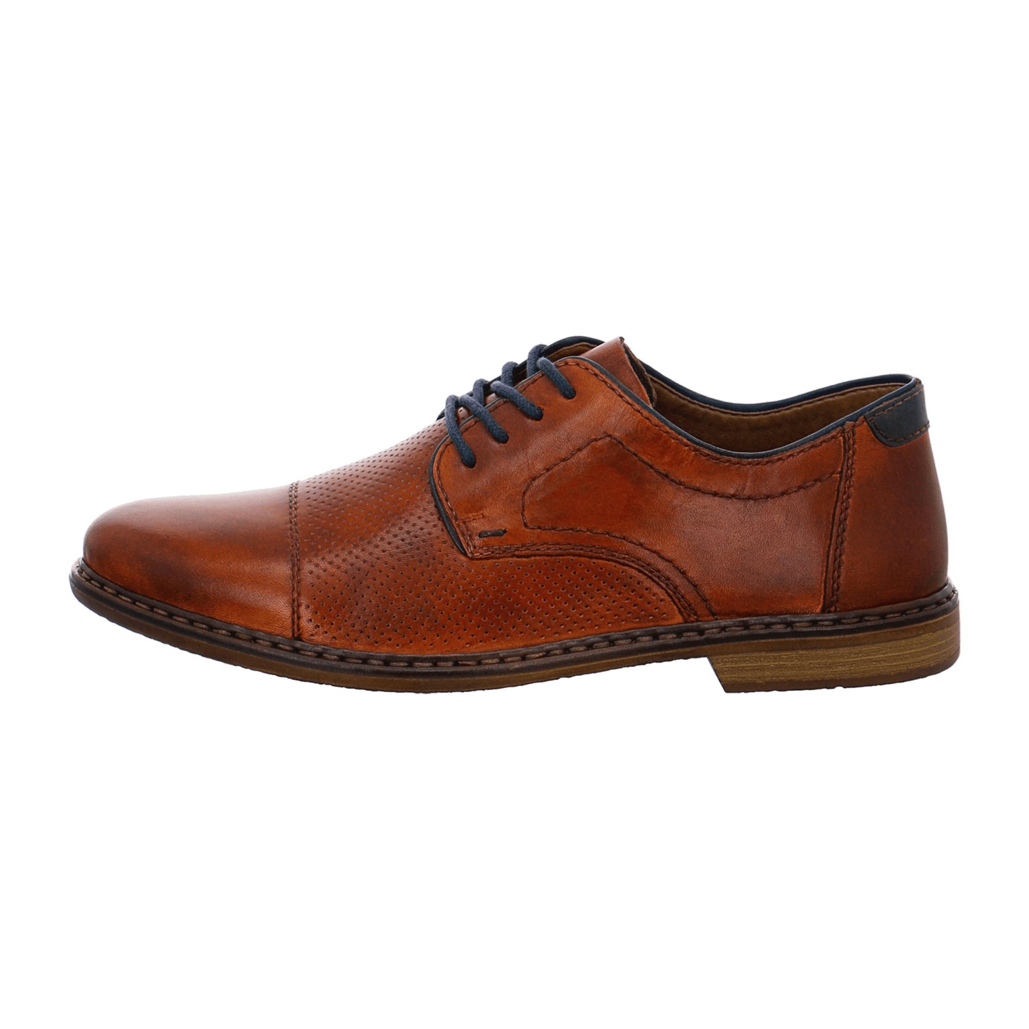 Rieker 13428 Men's Brown Leather Shoes with Lace-Up Closure