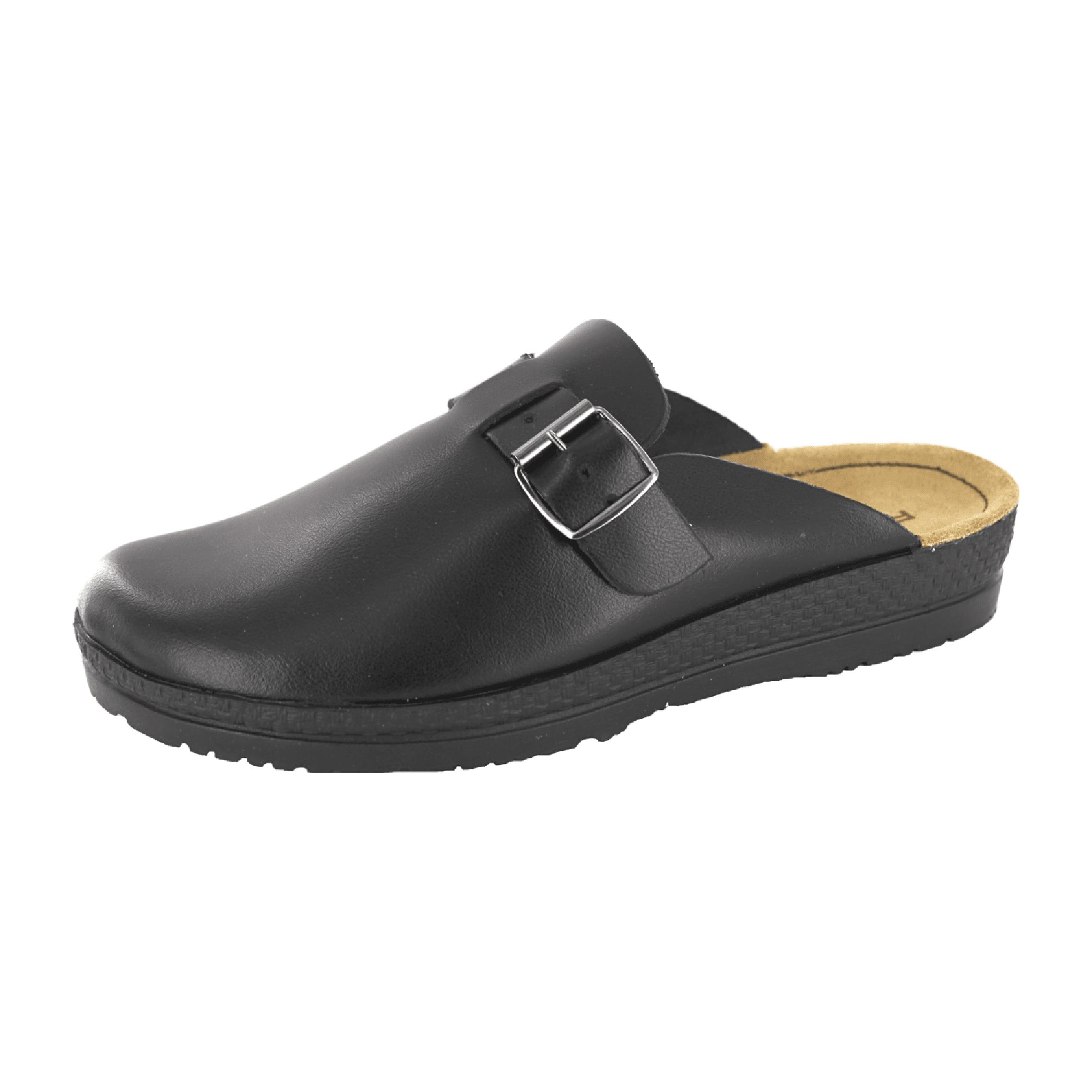 Rohde Neustadt-H Men's Black Slip-On Leather Shoes with Wedge Heel