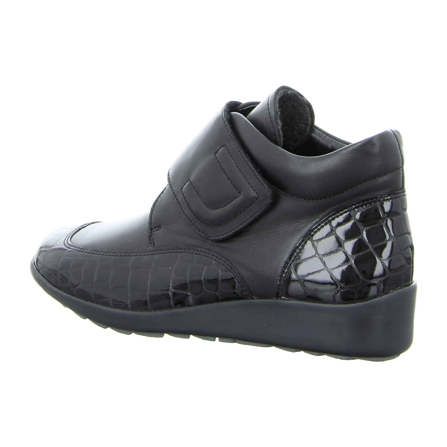 ARA Meran Women's Lace-Up Shoes with Hook-and-Loop Closure Round Toe Black