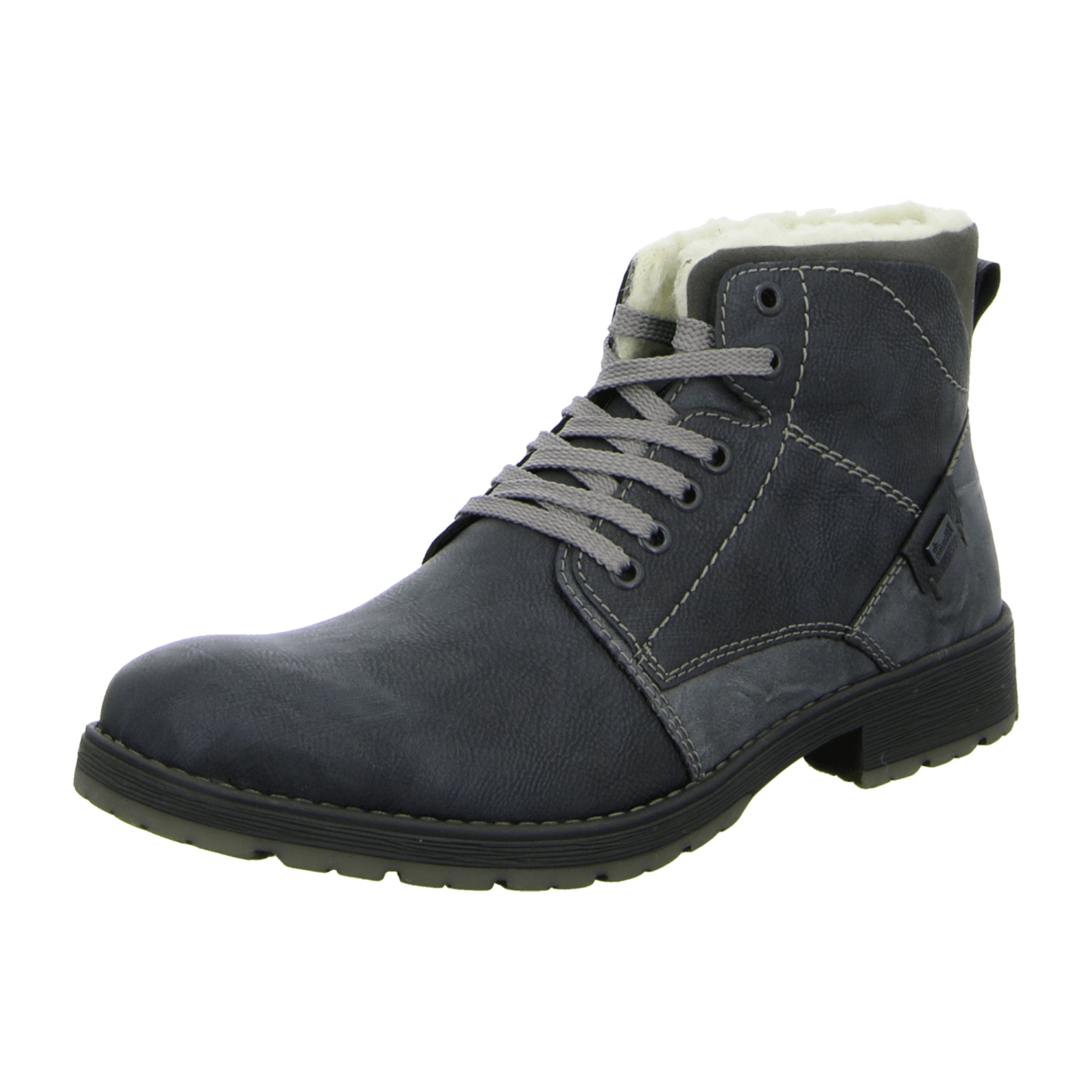 Rieker NV Men's Gray Synthetic Leather Shoes with Warm Lining