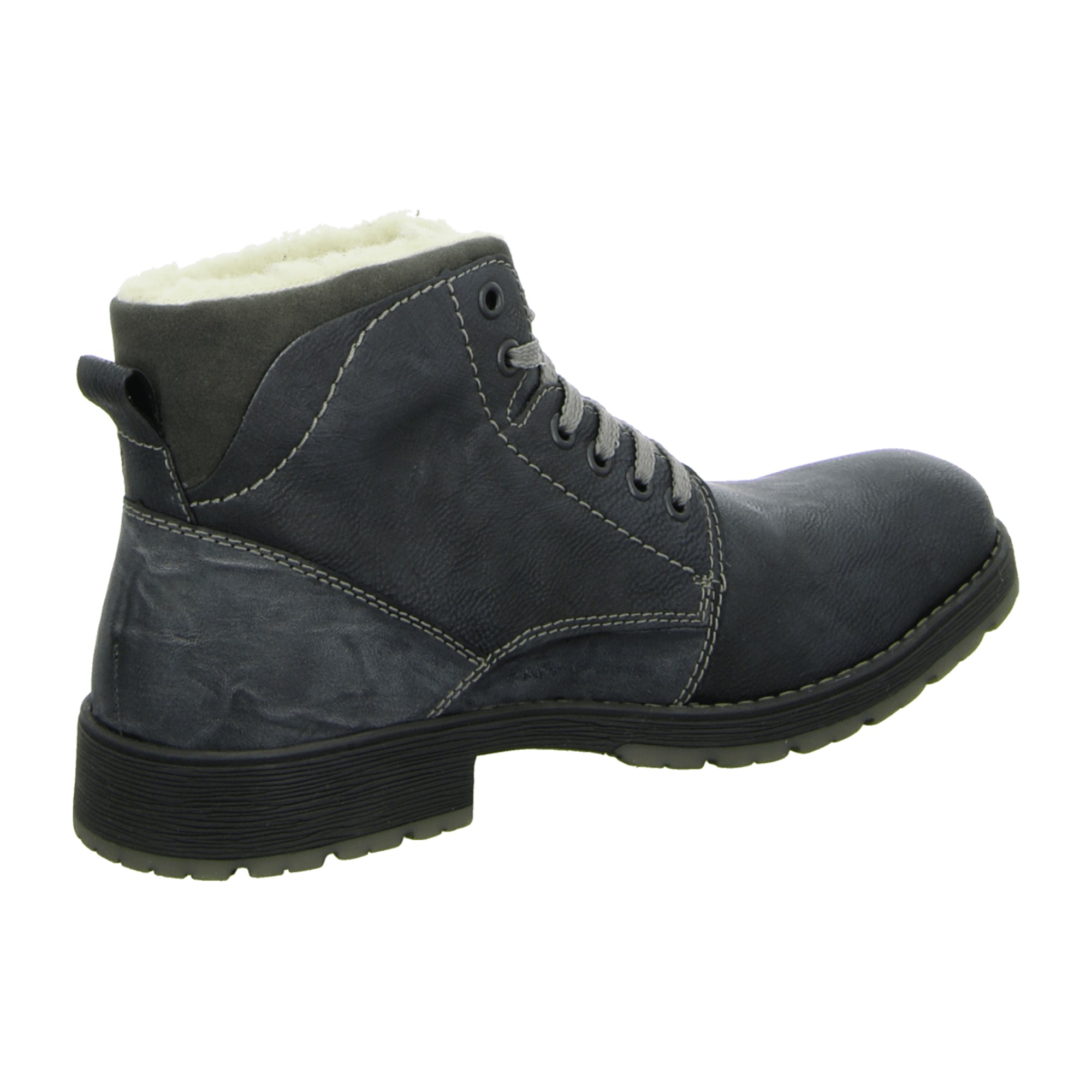 Rieker NV Men's Gray Synthetic Leather Shoes with Warm Lining