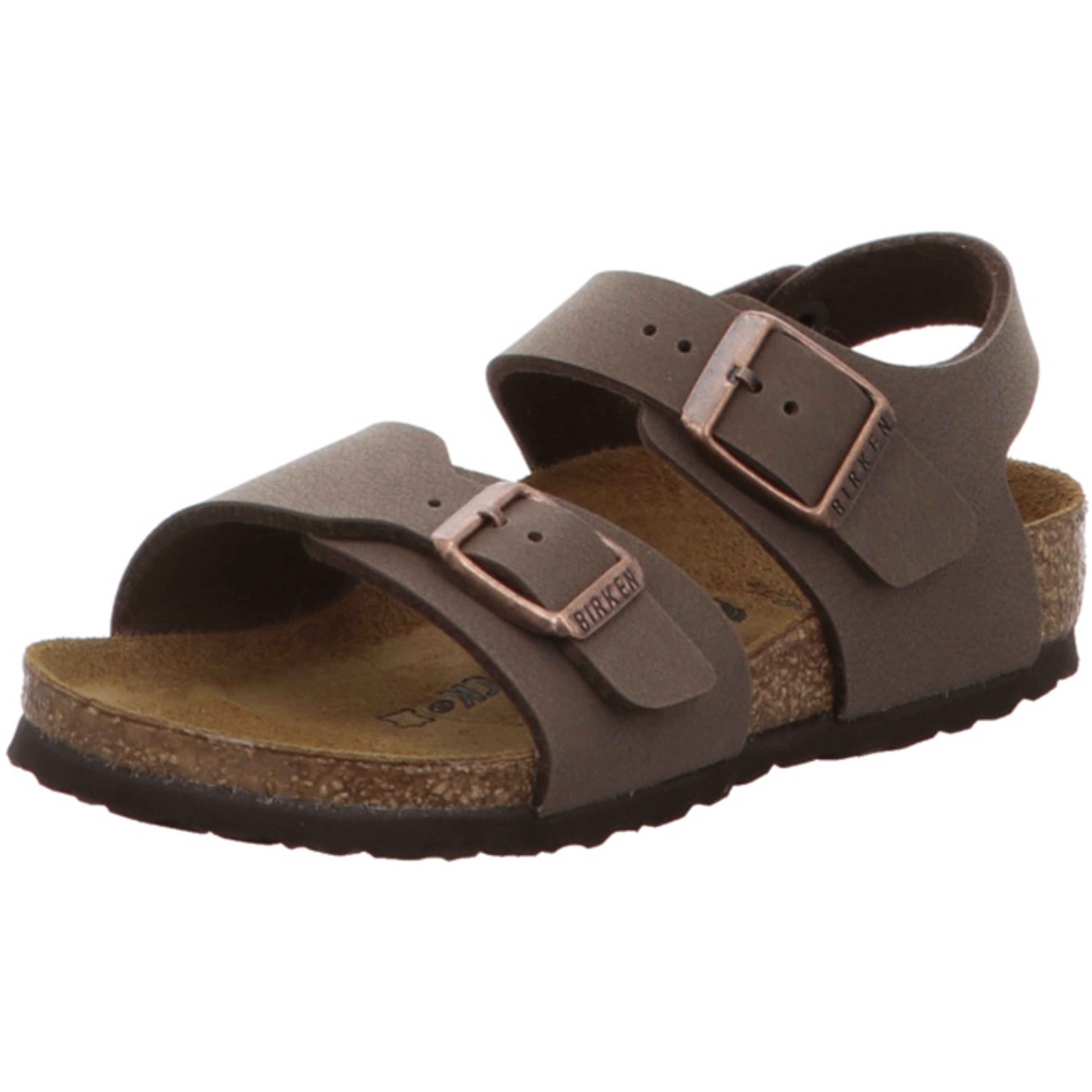 Birkenstock New York Kids Ankle Strap narrow Mocca Nubuck Buckle Shoes Strappy Slingback Sandals Slippers - Bartel-Shop