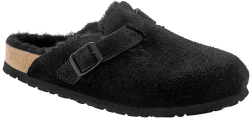 Birkenstock clog Boston fur black VL - Bartel-Shop