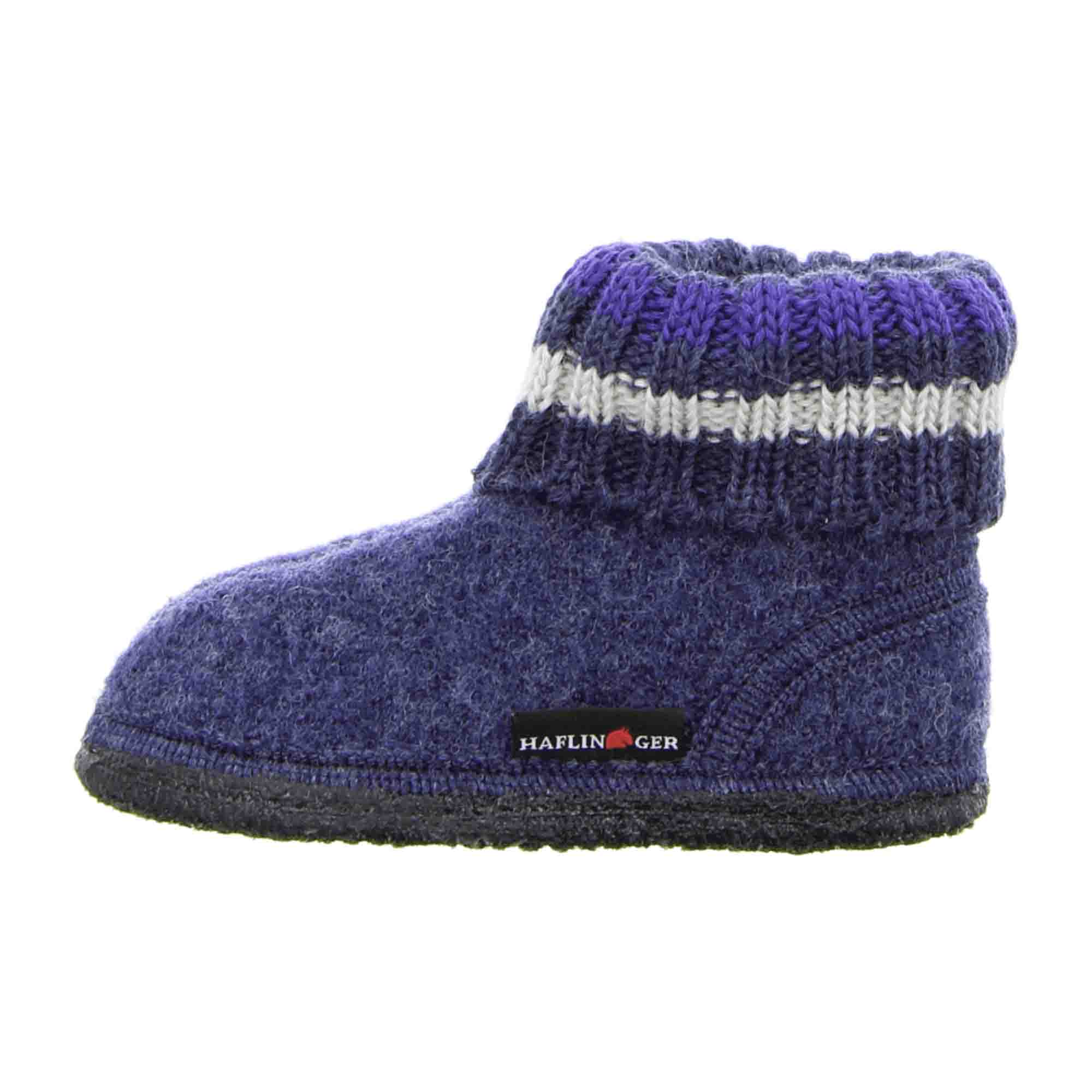 Haflinger Paul Kids' Slippers - Durable Blue Wool - Comfortable & Stylish