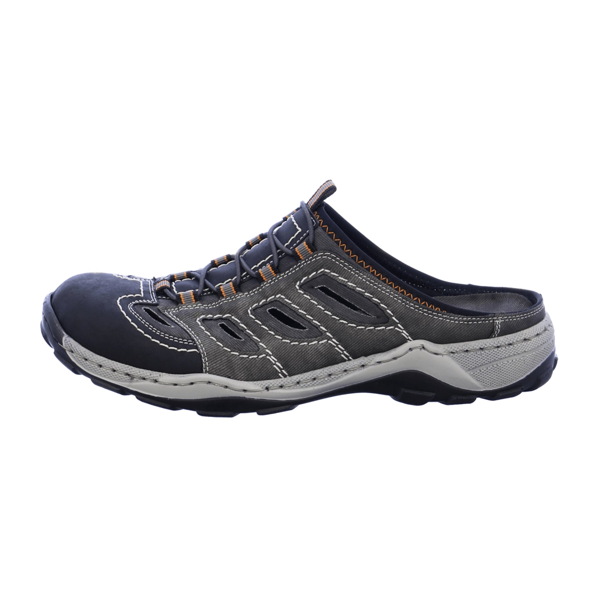 Rieker Men's Black Clogs Comfortable Synthetic Leather Slip-On Shoes