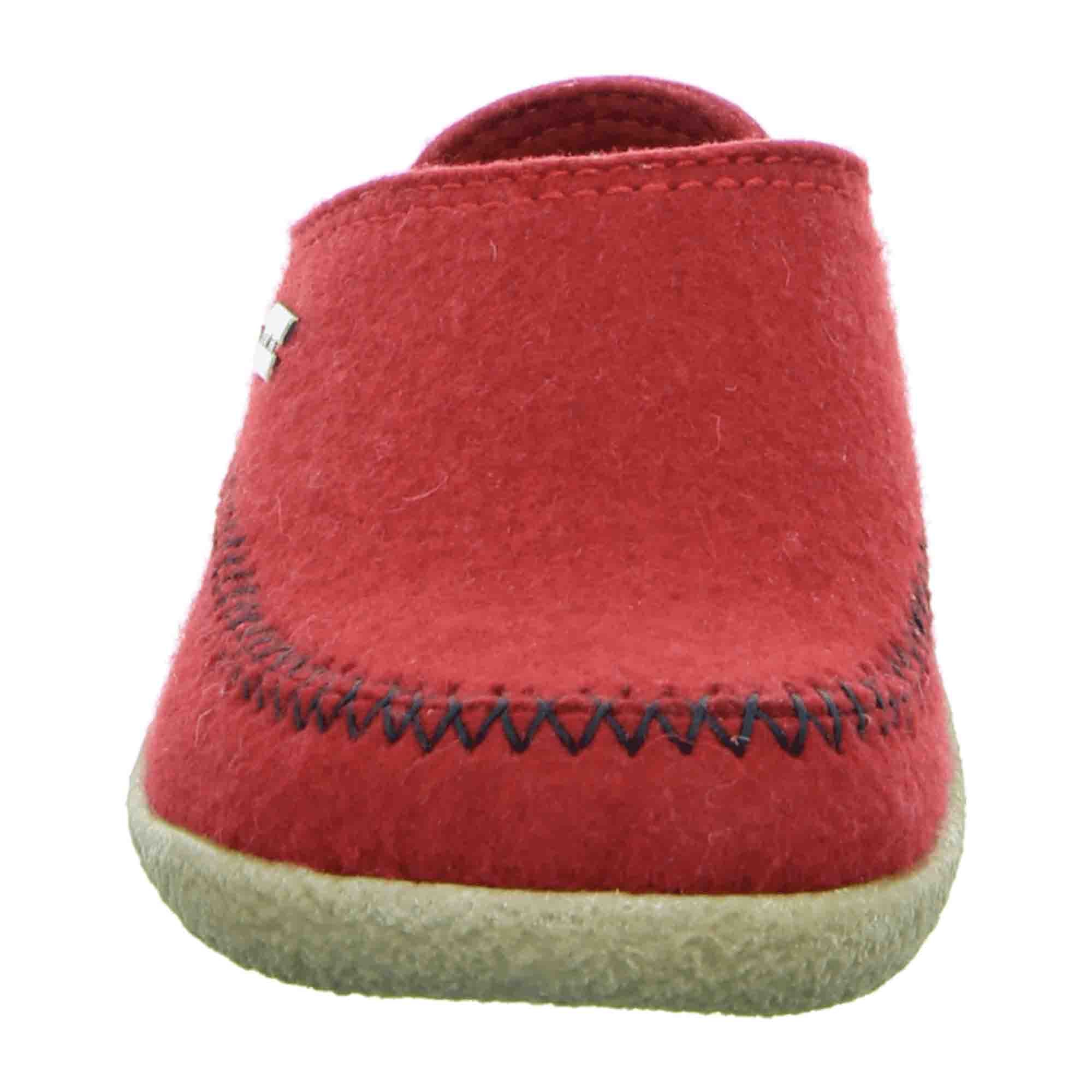 Haflinger Credo Blizzard Men's Slippers - Durable Wool, Red