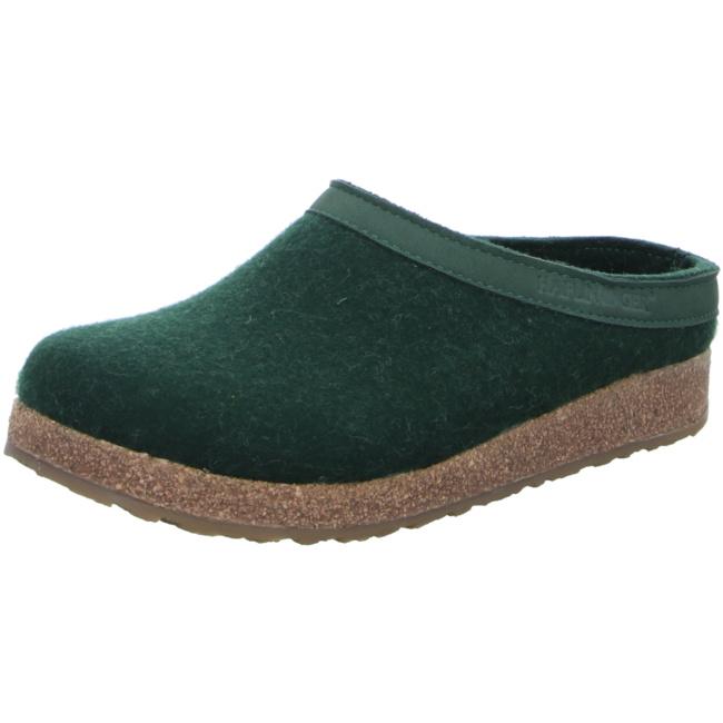 Haflinger Slippers green female Sandals Clogs Wool - Bartel-Shop