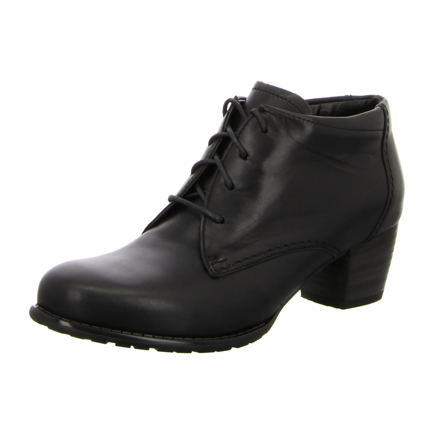 ARA FLORENZ Women's Leather Lace-Up Boots in Black with Round Toe