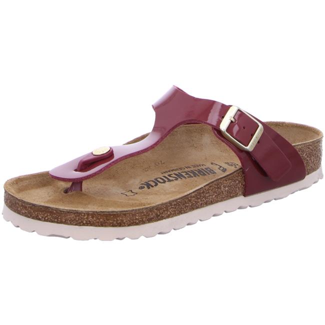 Birkenstock Gizeh Patent Bordeaux Birko-Flor Slides Sandals Shoes Thongs black Flip Flops regular - Bartel-Shop