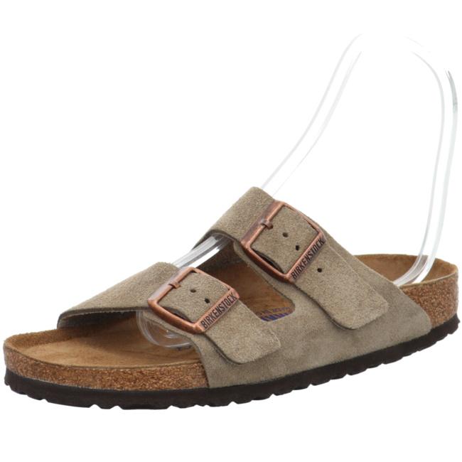 Birkenstock Arizona Suede Leather SFB VL Taupe Slides Sandals Slippers narrow - Bartel-Shop