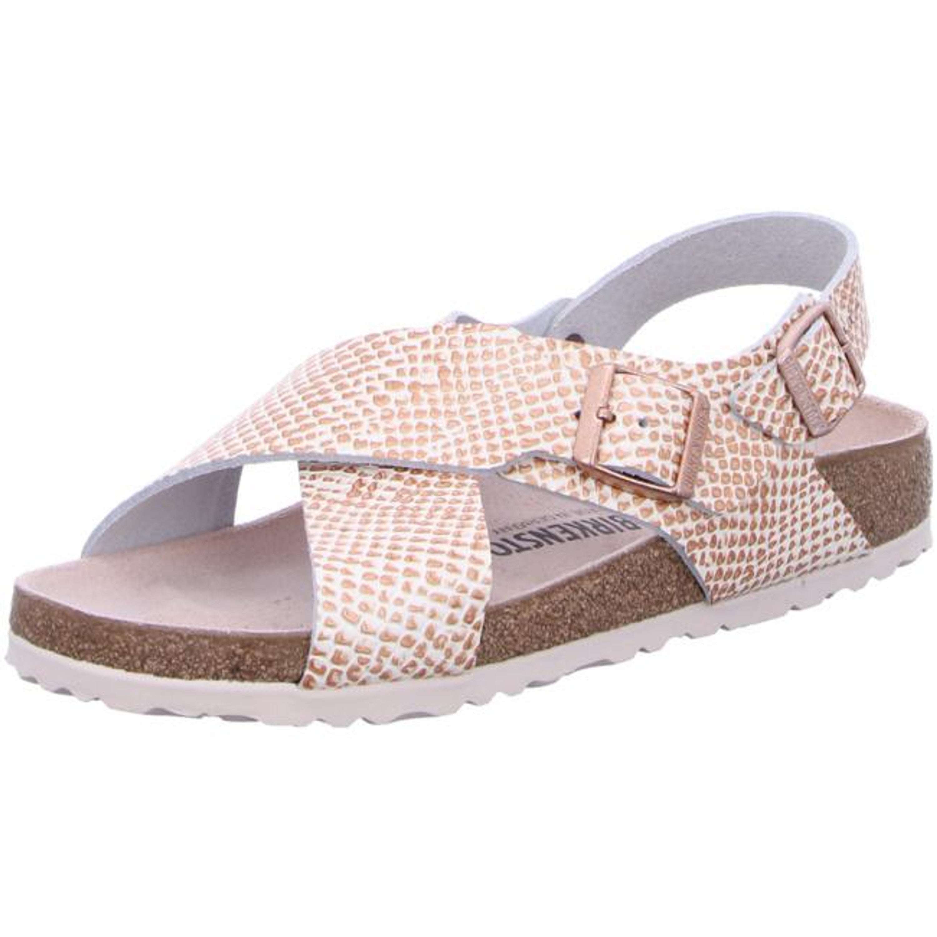 Birkenstock Tulum Embossed Mermaid cream Leather Slides Thongs Sandals narrow - Bartel-Shop