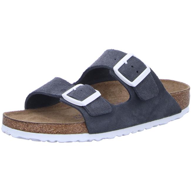Birkenstock Arizona Suede Leather SFB VL Gunmetal Grey Slides Sandals Slippers narrow - Bartel-Shop