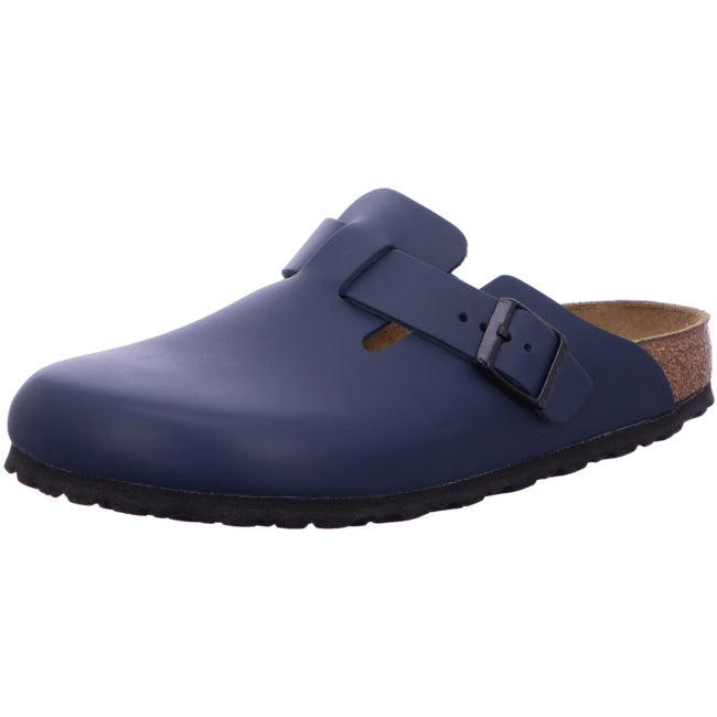 Birkenstock Boston Blue Navy Leather Clogs Mules Slippers - Bartel-Shop