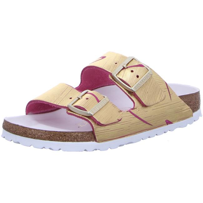 Birkenstock Arizona Rivet Logo NU Metallic Cuts Magenta Slides Sandals Sparkle narrow - Bartel-Shop
