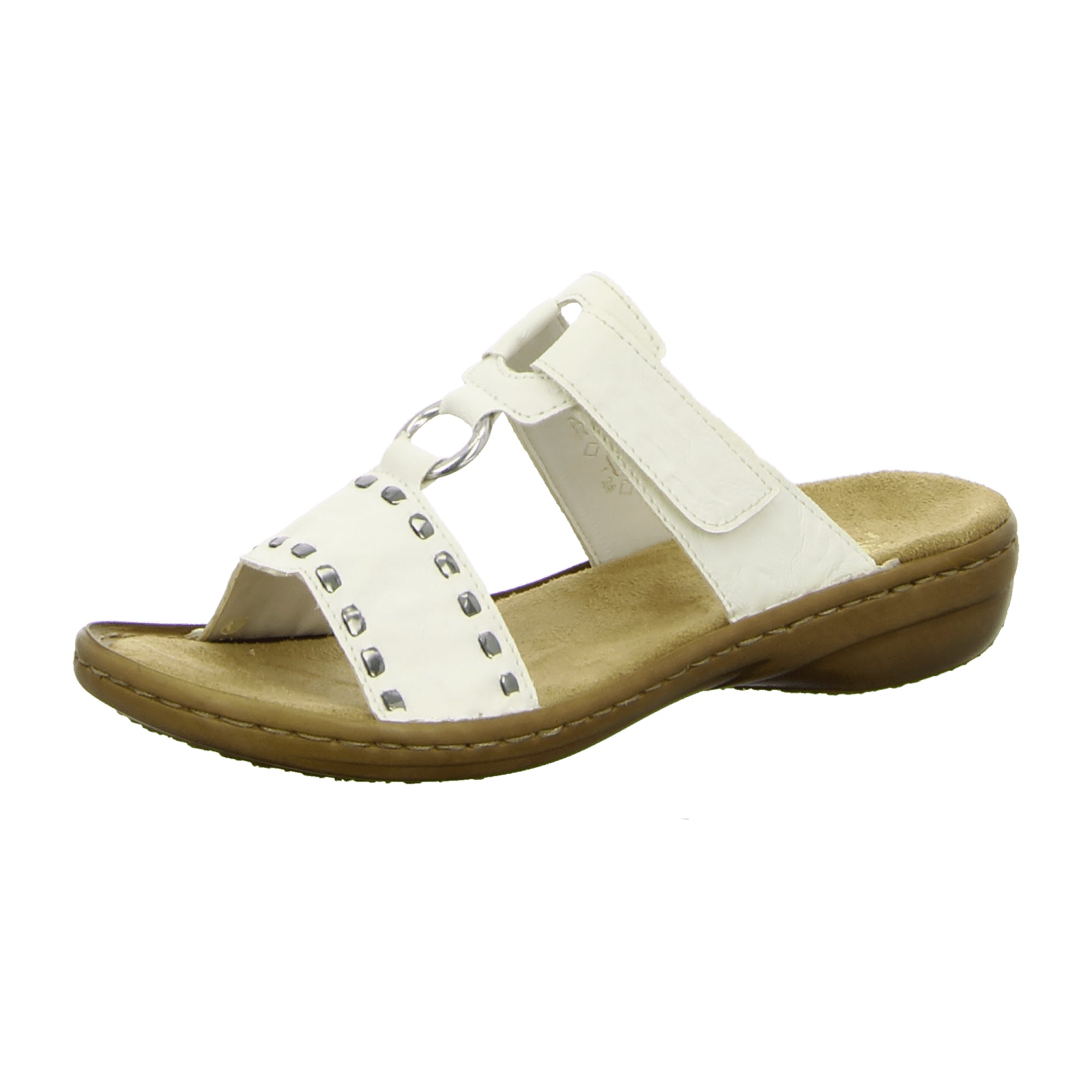 Rieker NV Women's White Shoes with Wedge Heel and Velcro Strap