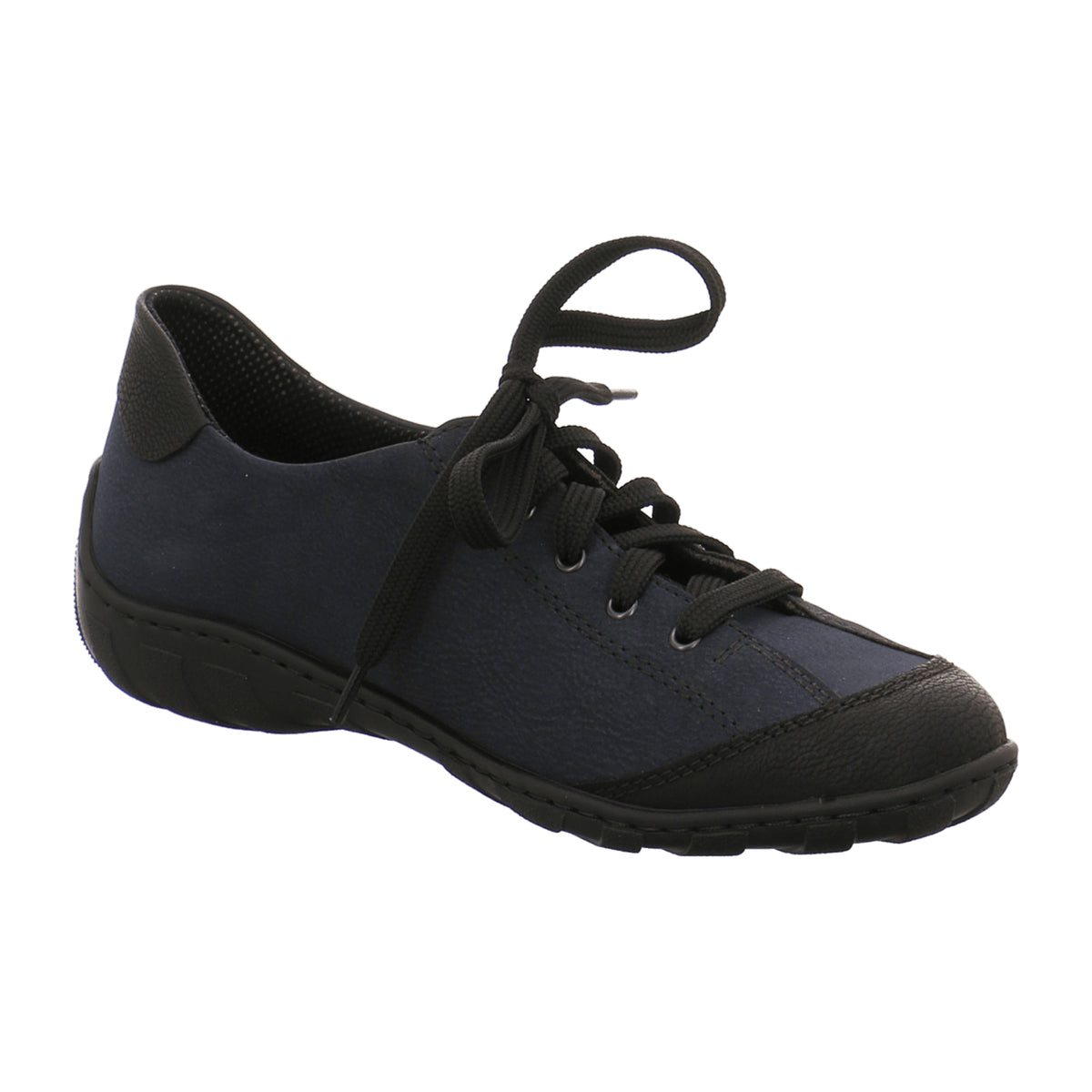 Rieker Casual Lace Up Shoes for Women in Blue and Black with Zip Detail