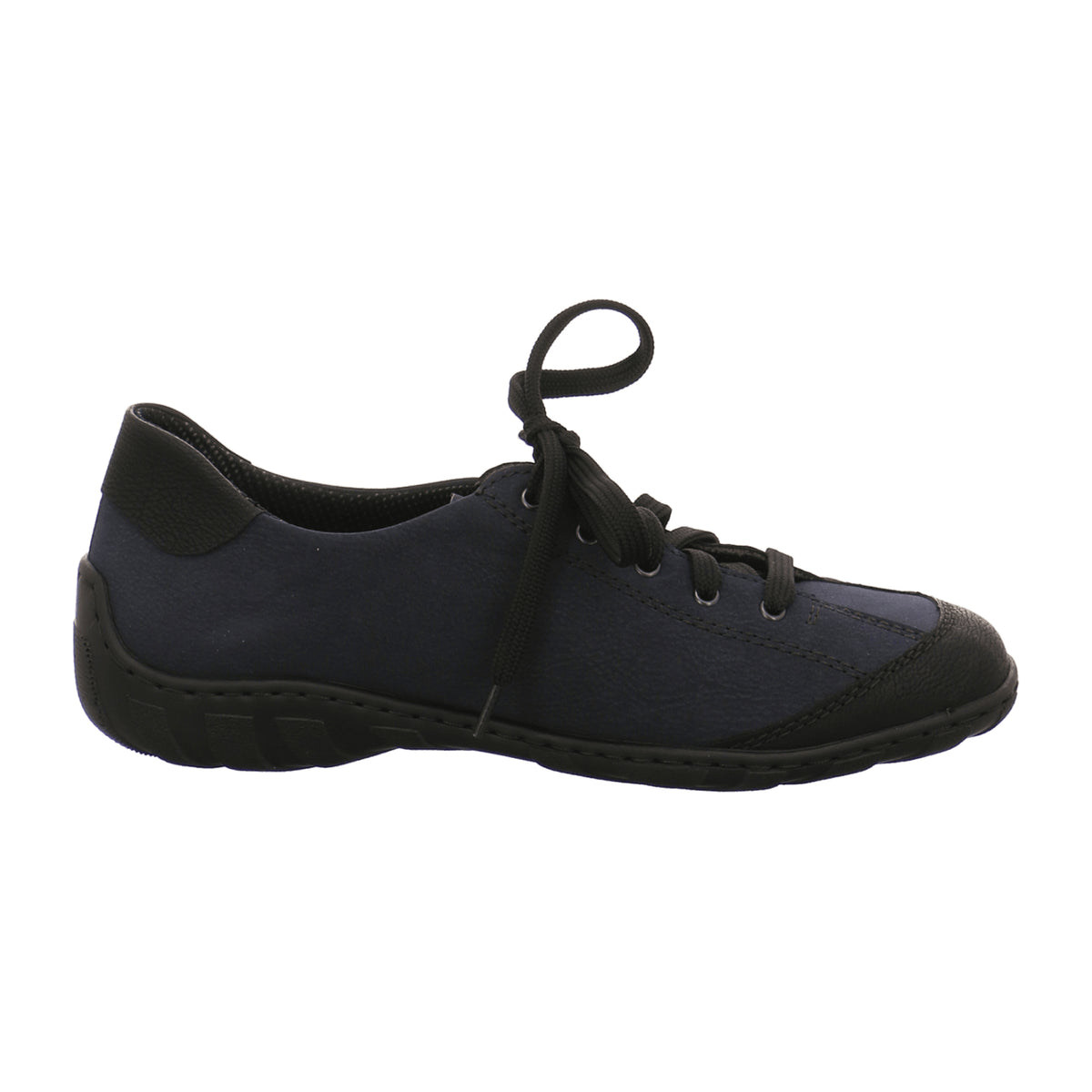 Rieker Casual Lace Up Shoes for Women in Blue and Black with Zip Detail