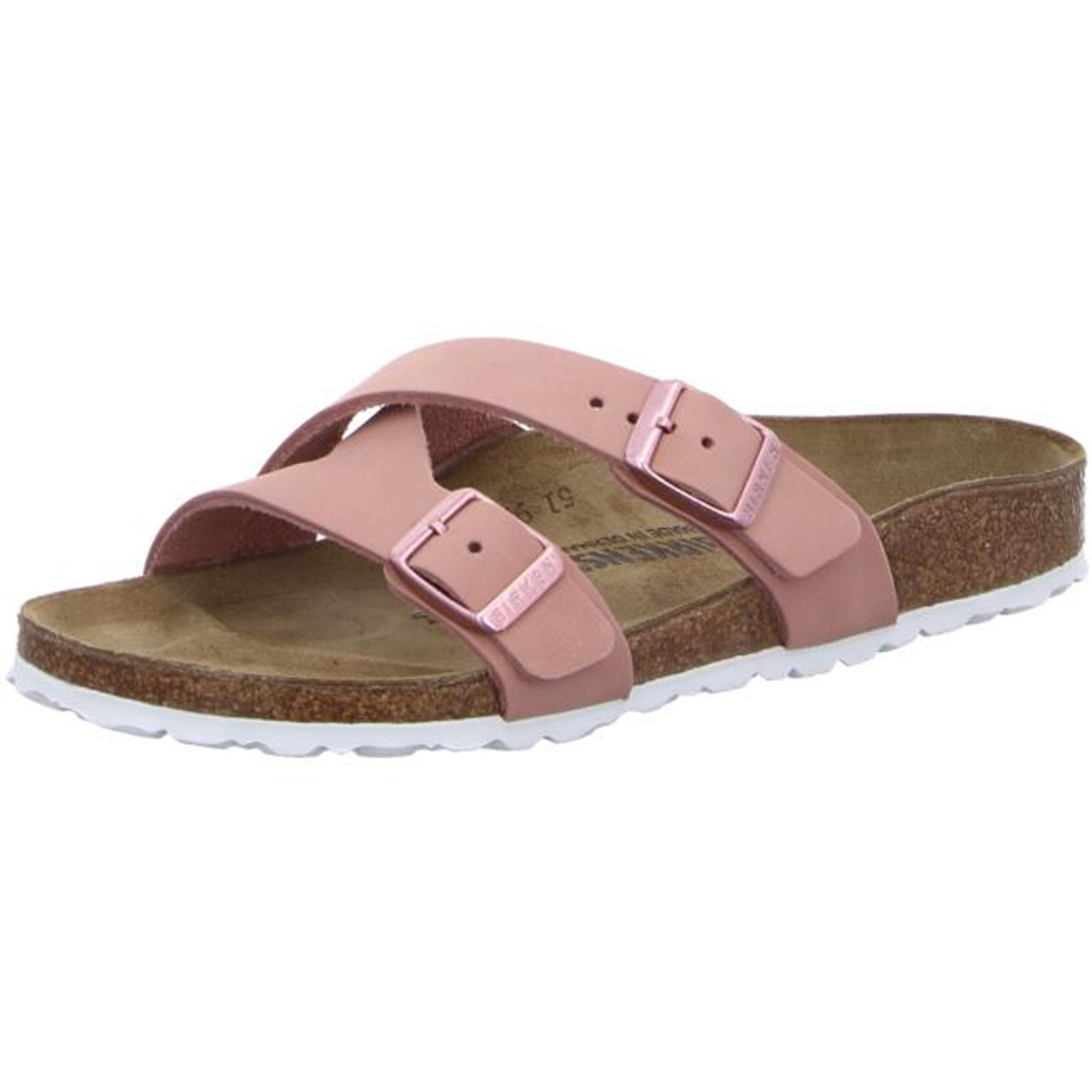 Birkenstock Yao Old Rose Nubuck Leather Slides Beach Sandals Buckle Slippers Balance New - Bartel-Shop