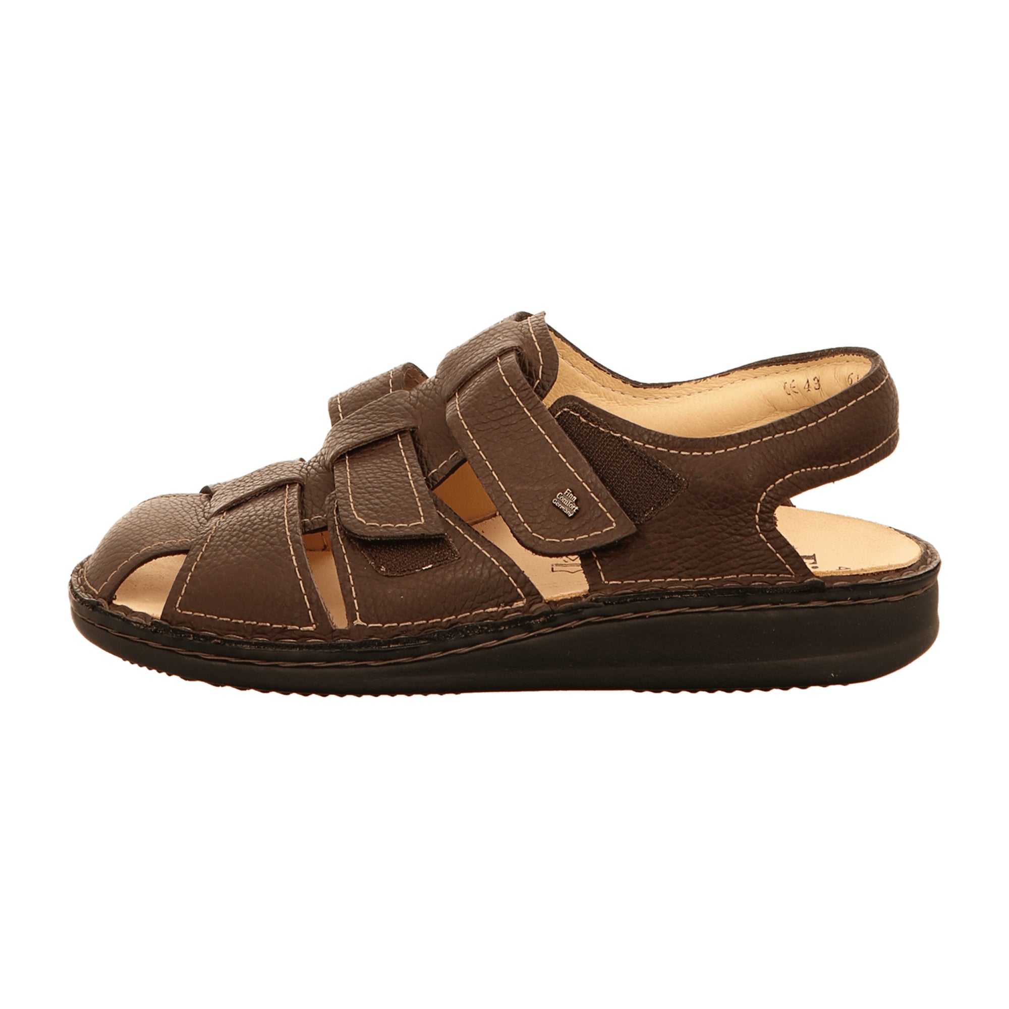 Finn Comfort Milton Men's Comfort Sandals in Nut Brown
