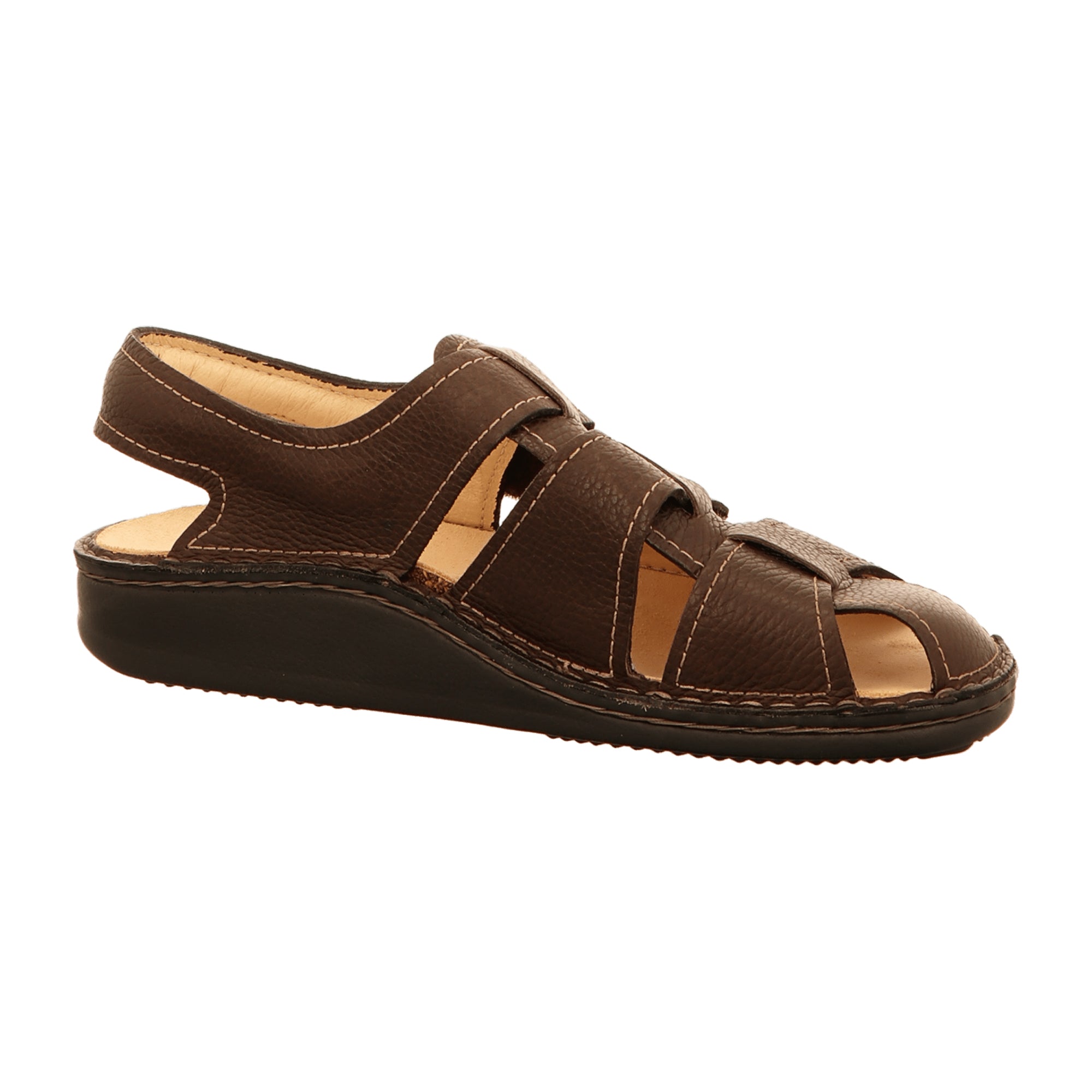 Finn Comfort Milton Men's Comfort Sandals in Nut Brown