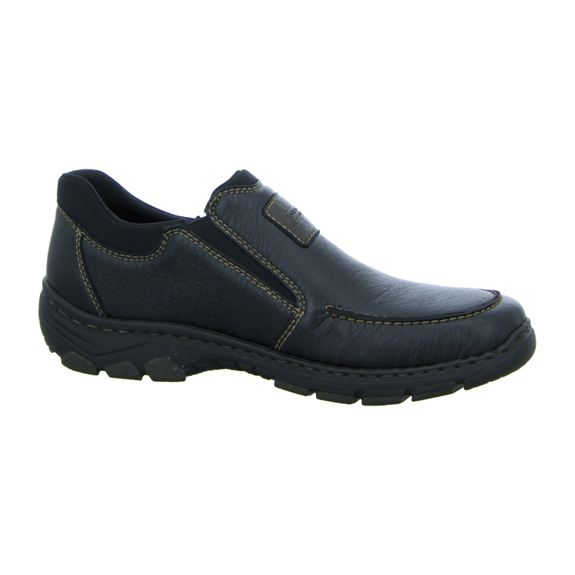 Rieker Black Slip-On Shoes Comfortable Synthetic Leather Casual Footwear