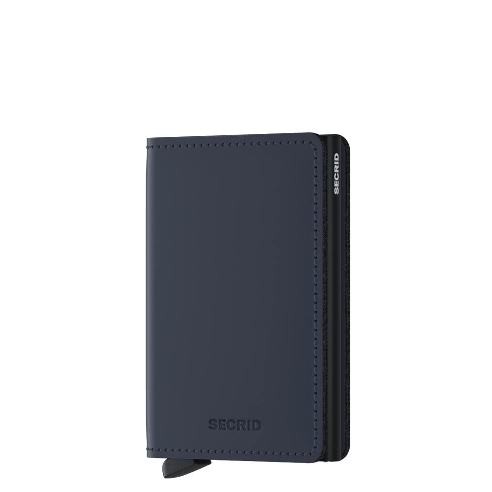 Secrid Slimwallet Matte Blue - Slim Leather Wallet with RFID Protection