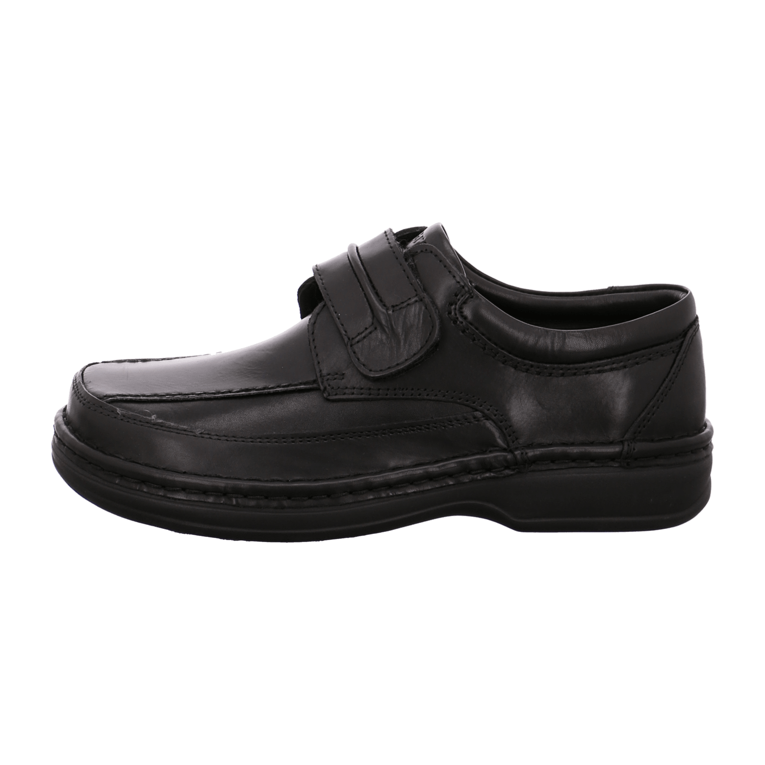 ARA Men's Leather Lace-Up Shoes with Hook-and-Loop Fastener in Black