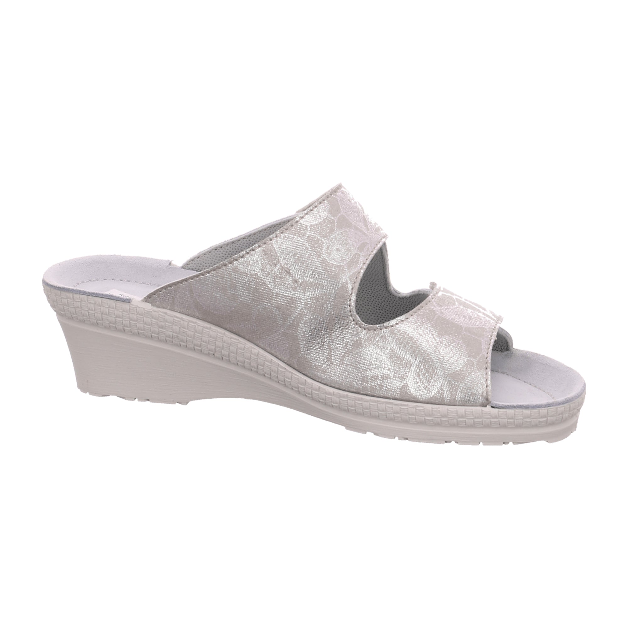 Rohde Women's Beige Pantolette Leather Sandals with Velcro Closure