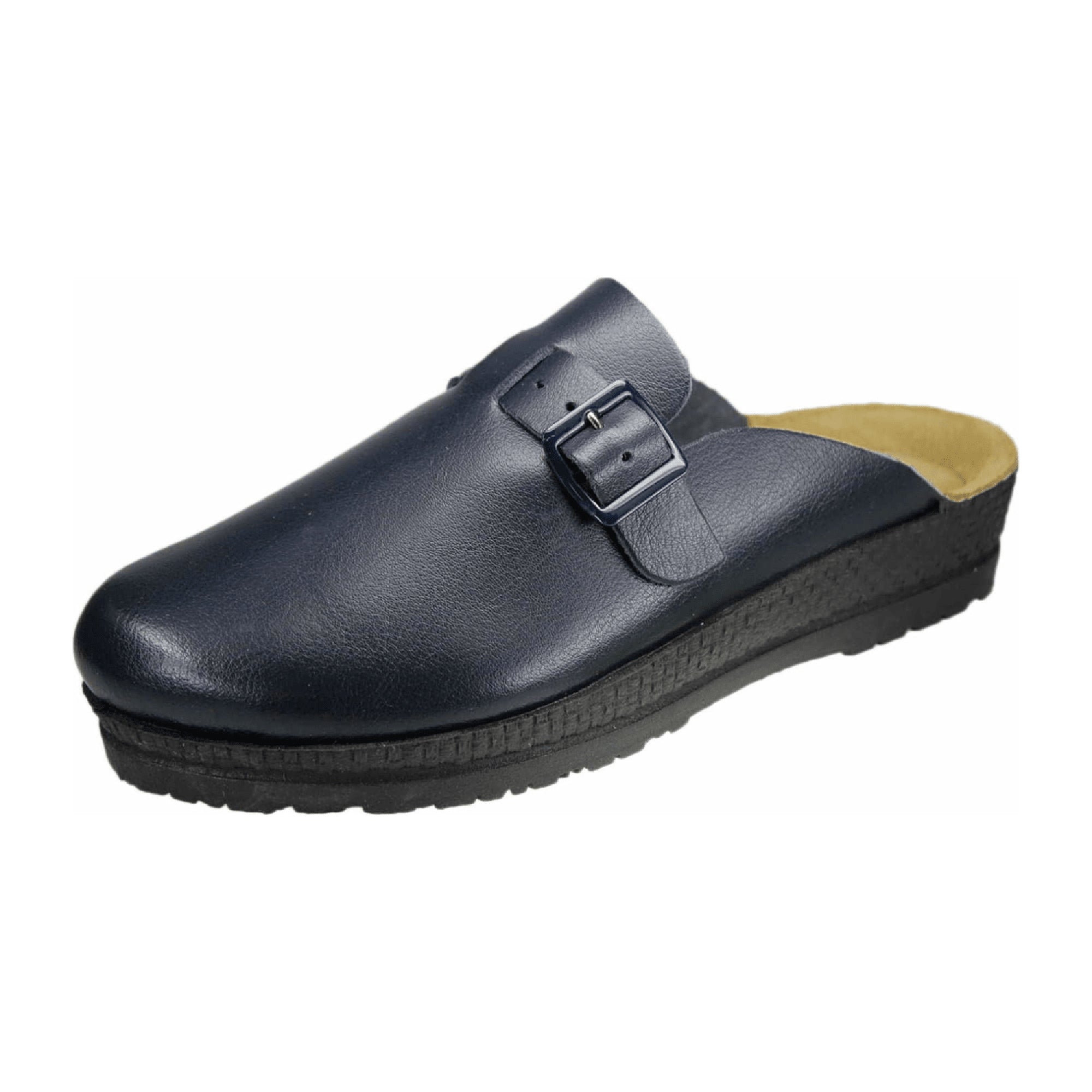 Rohde 1447 Women's Blue Slip-On Shoes with Wedge Heel Synthetic Leather
