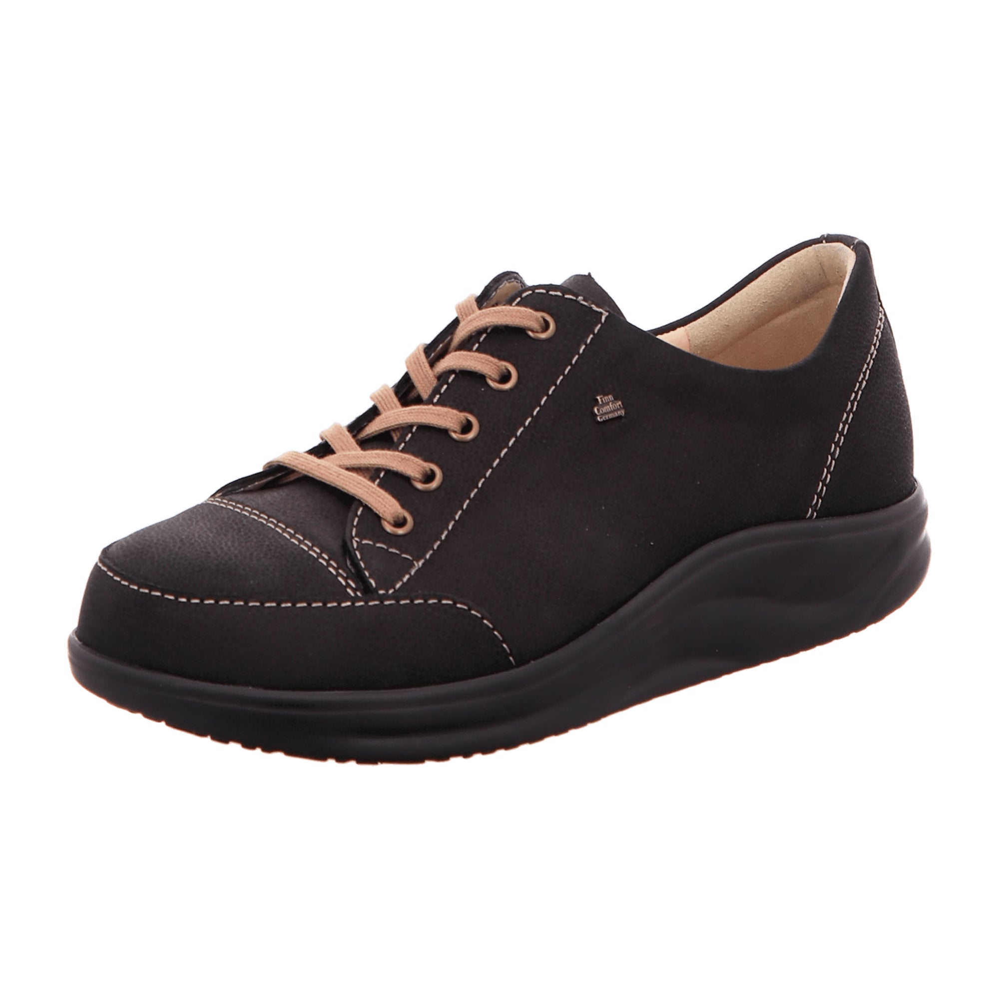Finn Comfort Women's Comfortable Black Lace-Up Shoes – Stylish & Durable