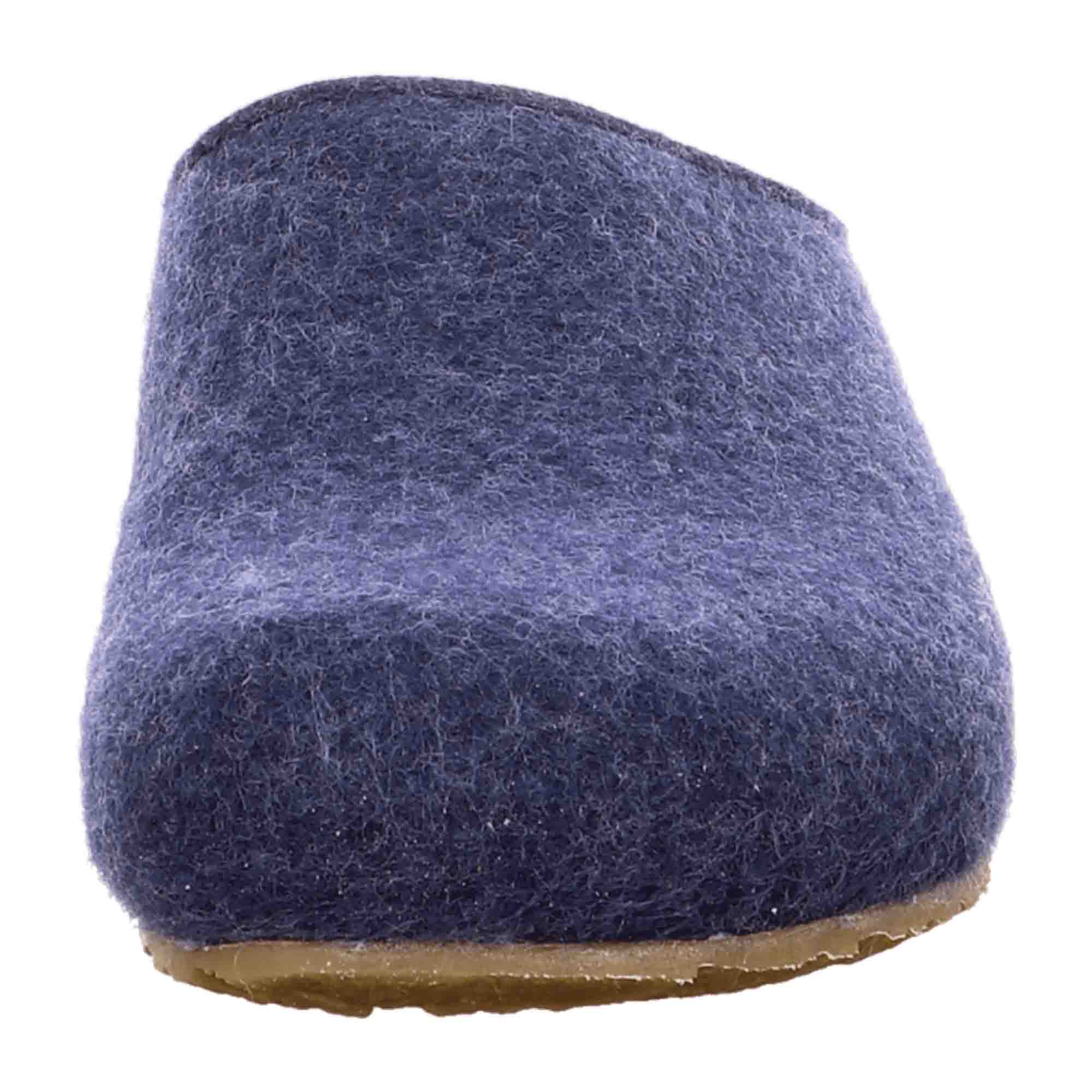 Haflinger Michl Men's Slippers - Stylish Blue Wool Comfort