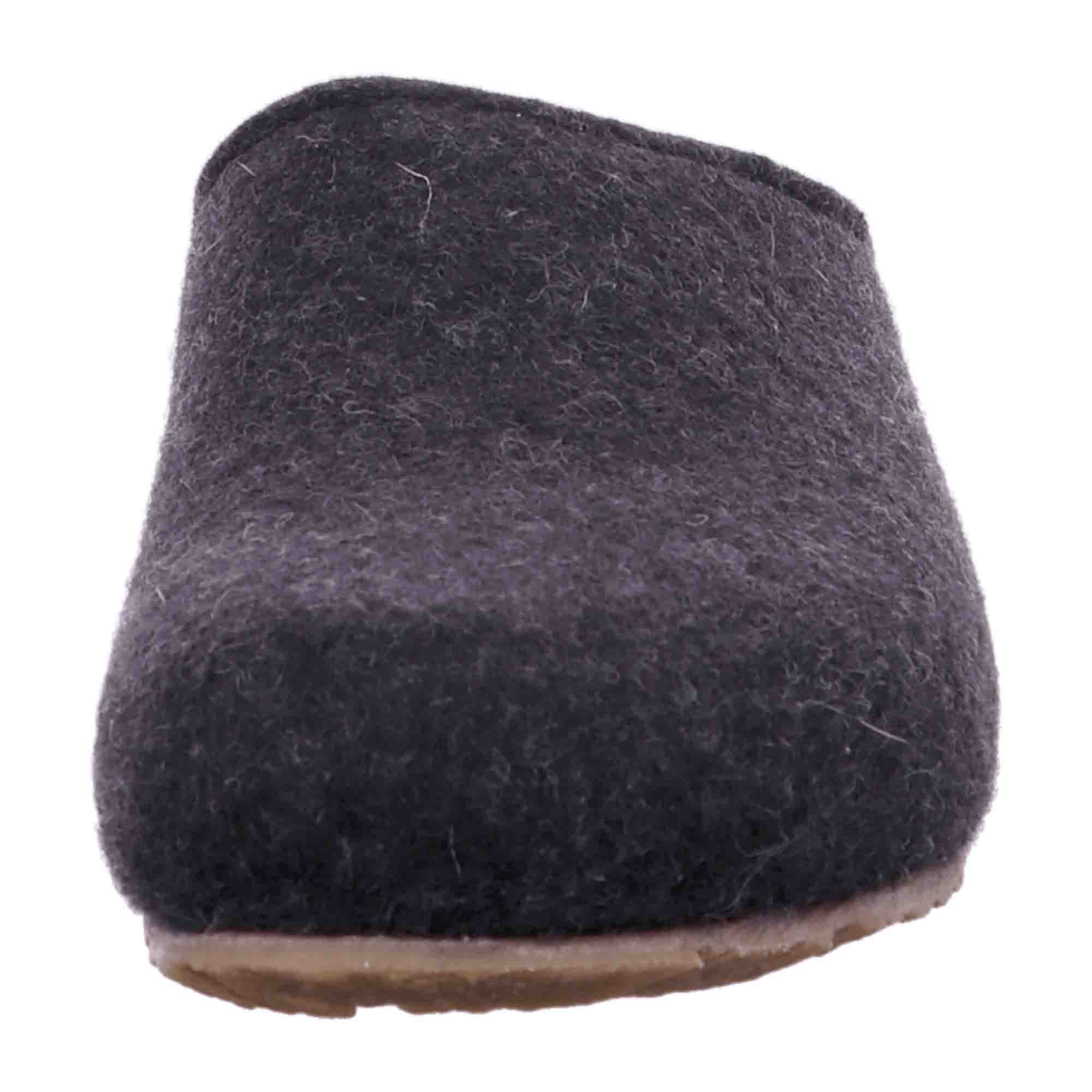 Haflinger Grizzly Michel Men's Slippers - Stylish Grey Wool Clogs
