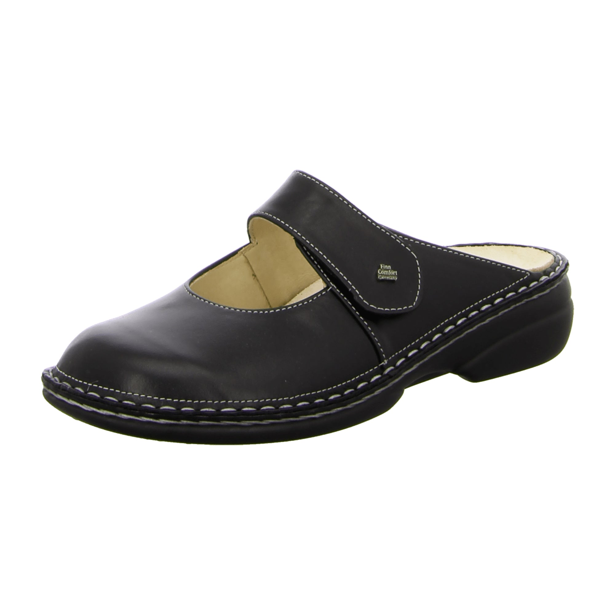 Finn Comfort Stanford Women's Comfort Clogs, Sleek Black