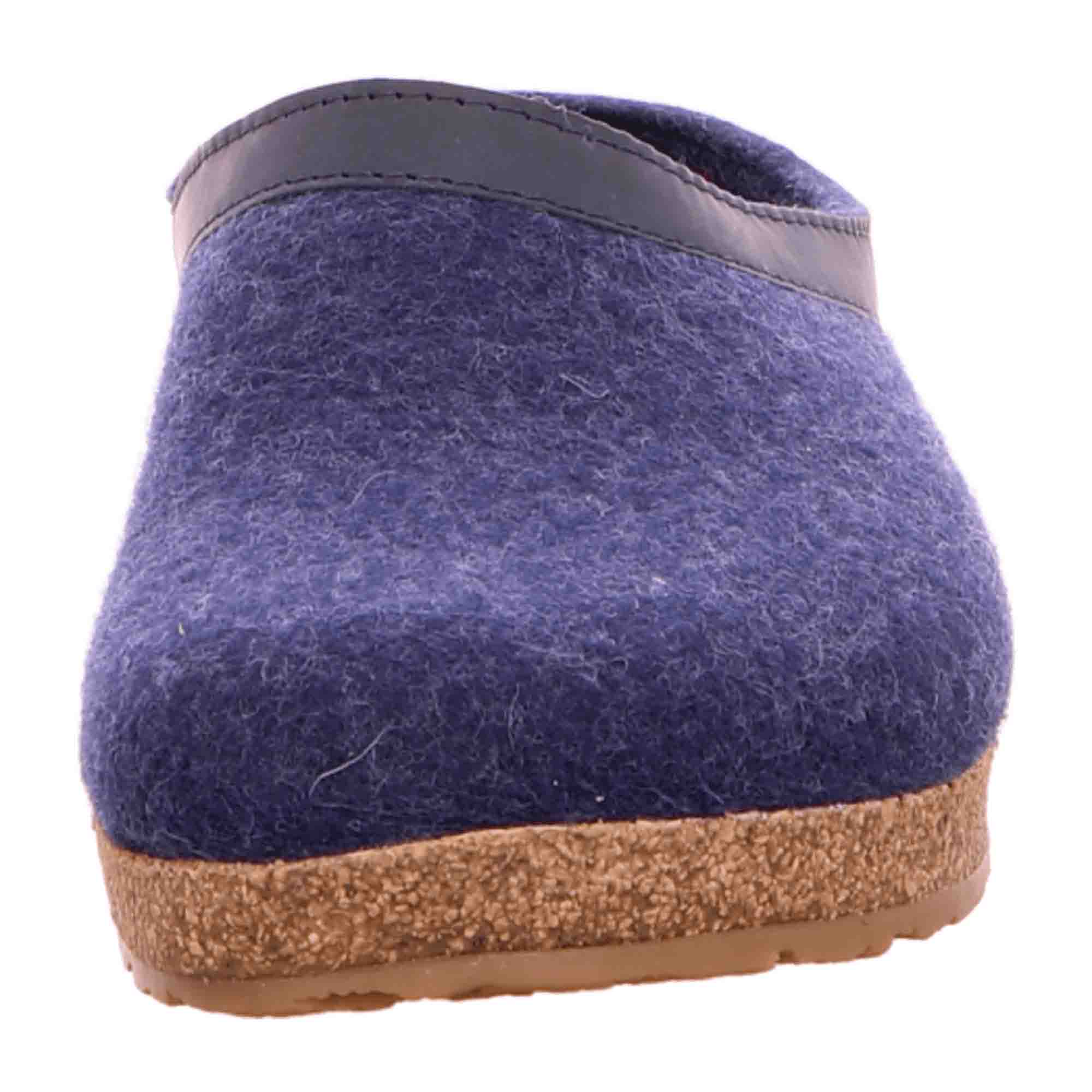 Haflinger Torben Men's Slippers, Stylish Blue Wool Comfort