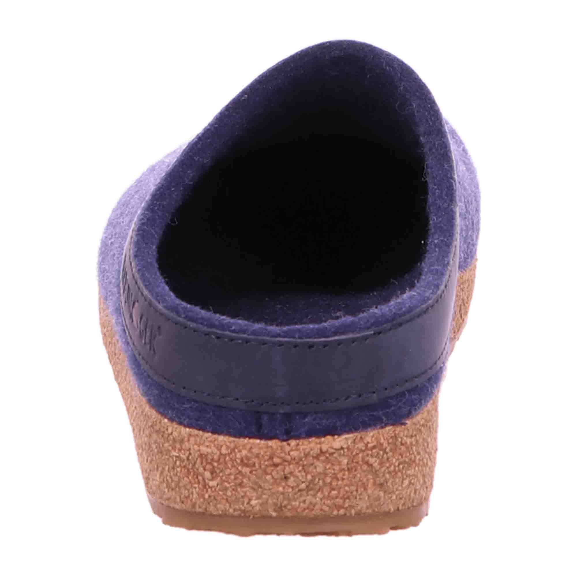 Haflinger Grizzly Women's Comfort Slippers in Blue - Eco-Friendly Wool Felt