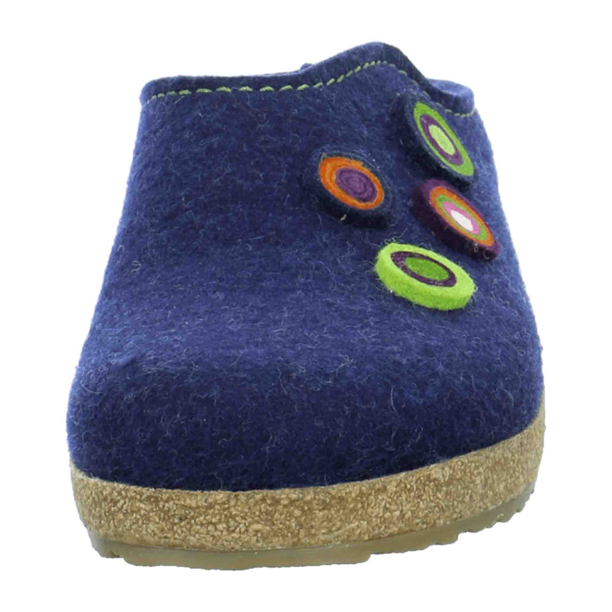 Haflinger Grizzly Kanon Women's Blue Wool Clogs - Comfortable and Durable
