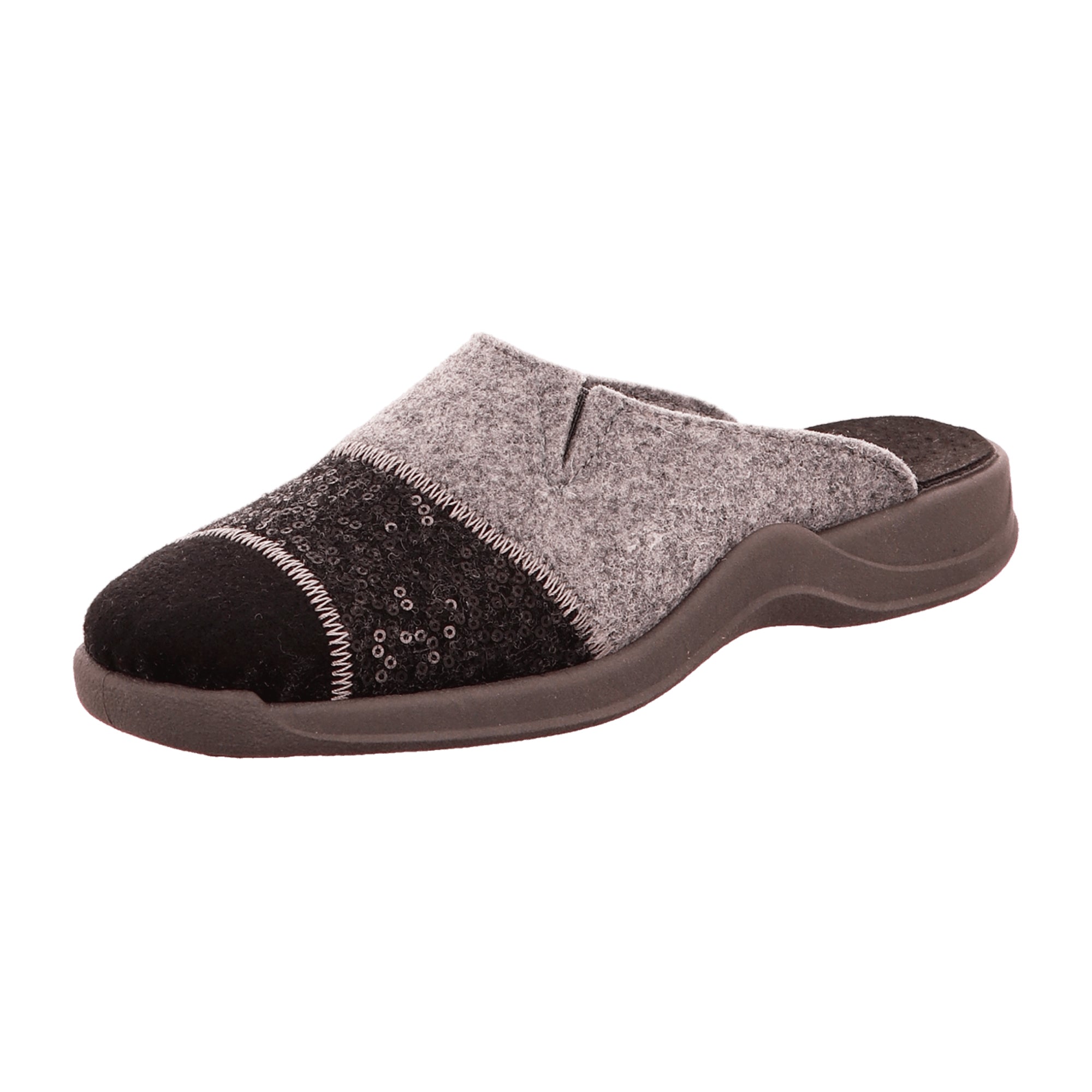 Rohde Vaasa-D Women's Gray Felt Shoes with Wedge Heel for Fall/Winter