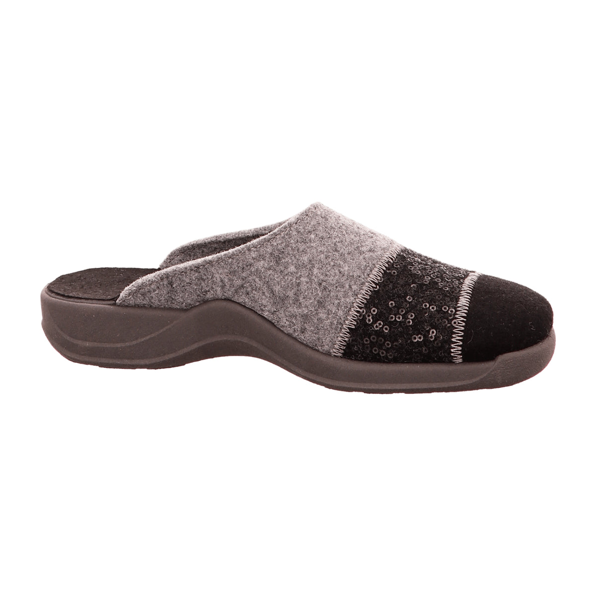 Rohde Vaasa-D Women's Gray Felt Shoes with Wedge Heel for Fall/Winter