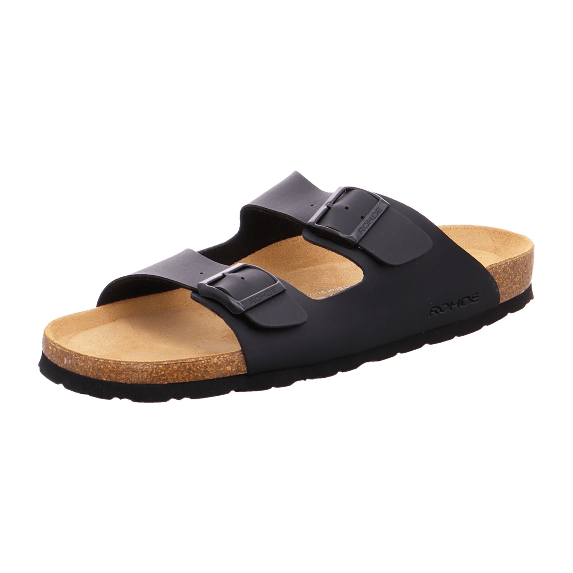 Rohde Grado Men's Black Open-Toe Sandals with Buckle Closure