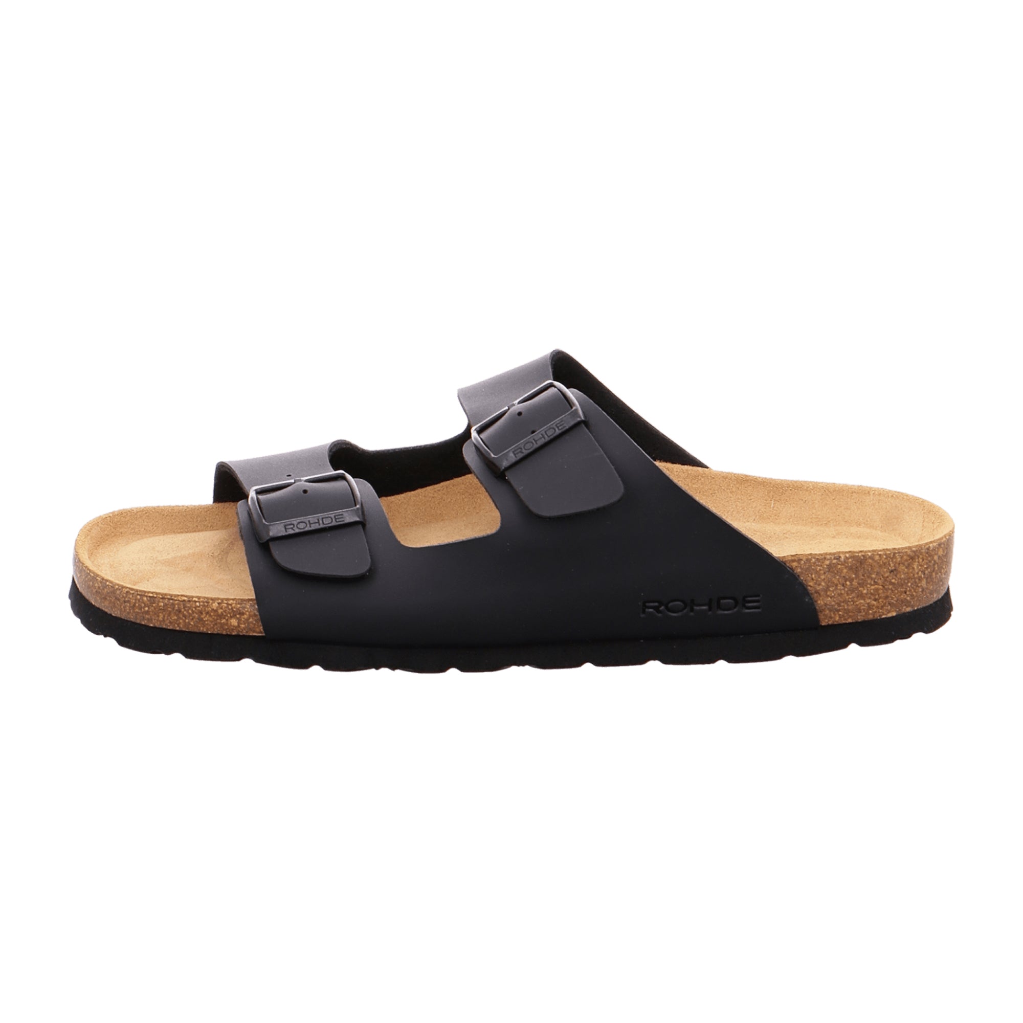 Rohde Grado Men's Black Open-Toe Sandals with Buckle Closure