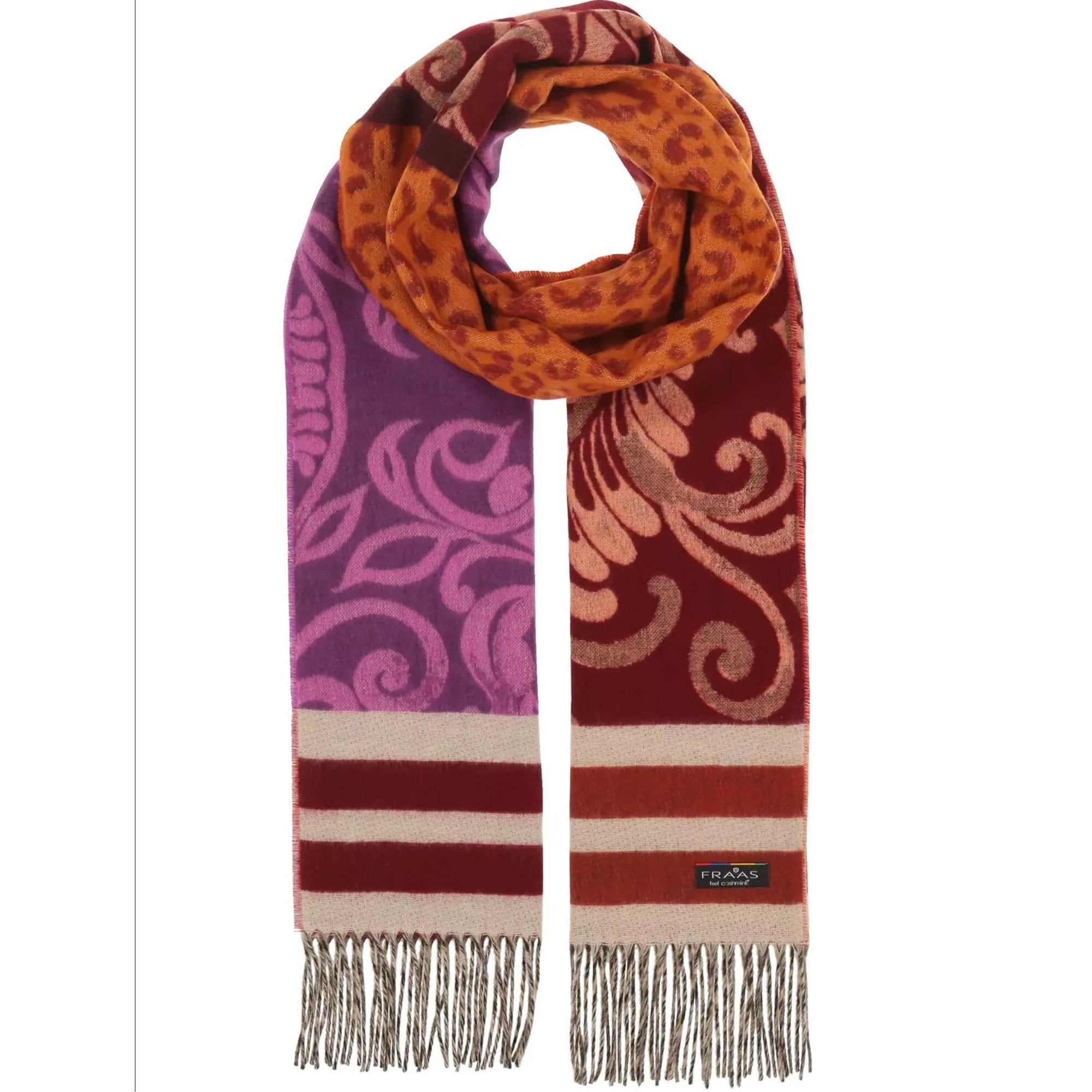 FRAAS Cashmink Scarf Paisley Leopard Print Polyacrylic Winter Warm Cashmere