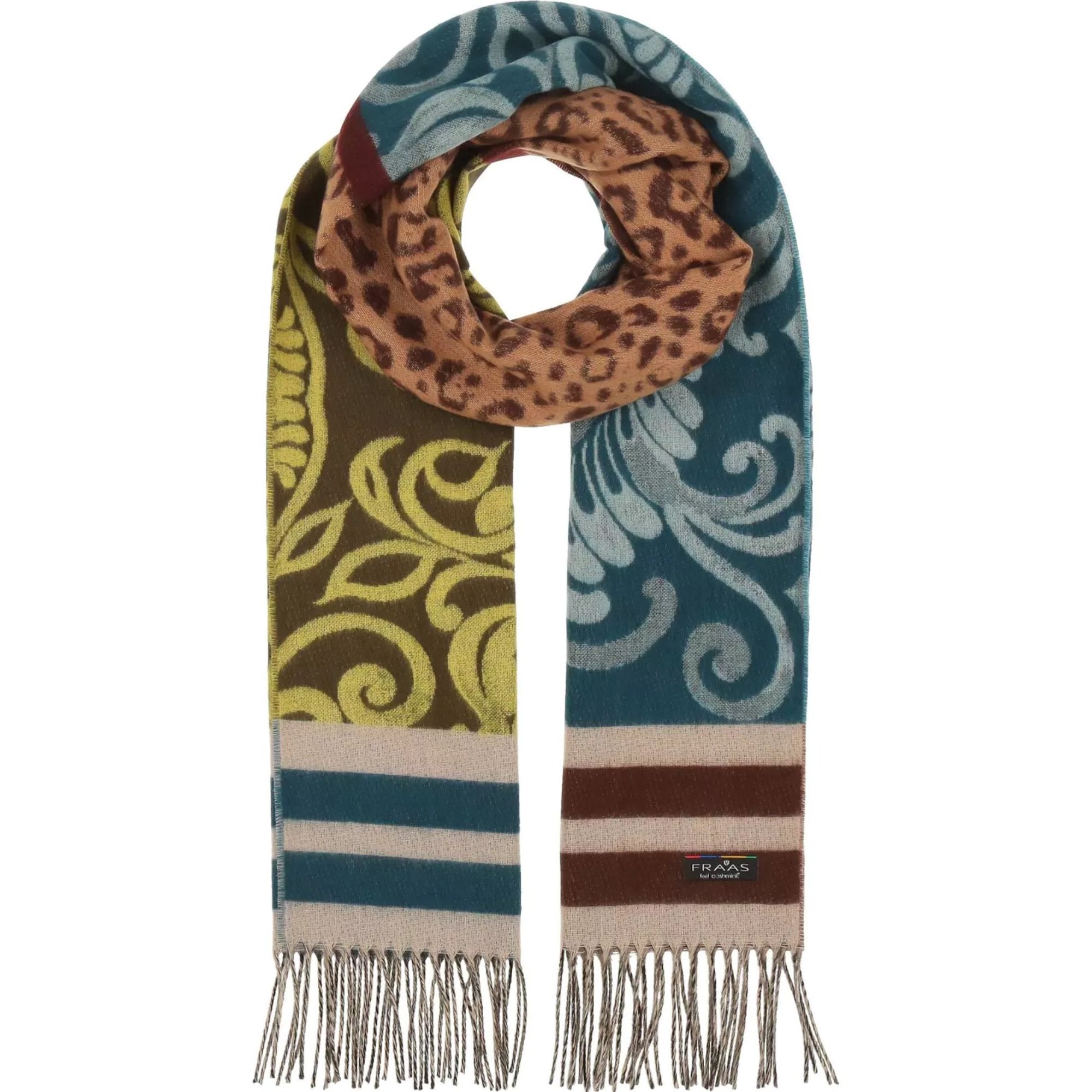 FRAAS Cashmink Scarf Paisley Leopard Print Polyacrylic Winter Warm Cashmere