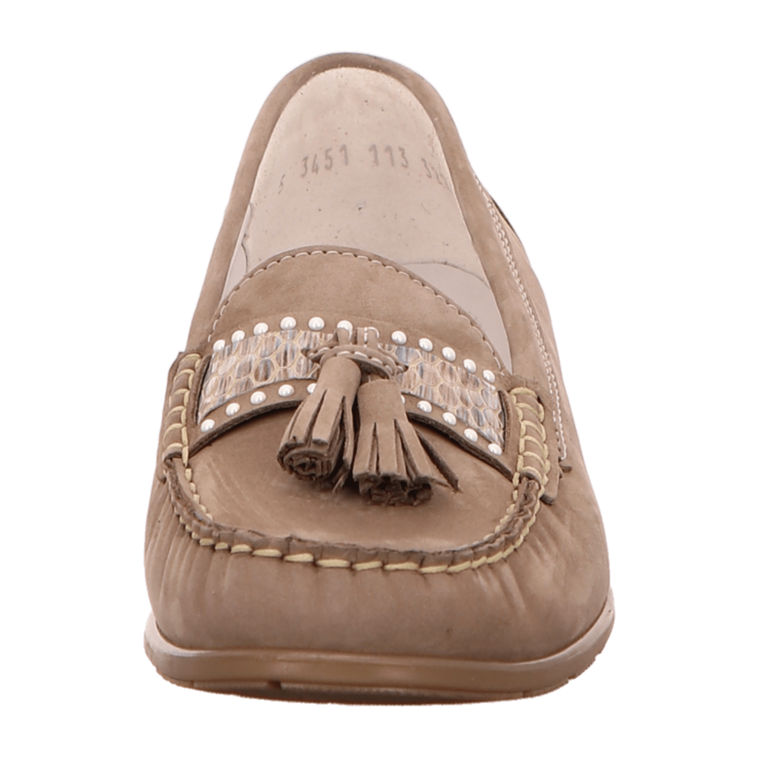 ARA Women's Brown Cotton Lace-Up Comfort Moccasin Slippers