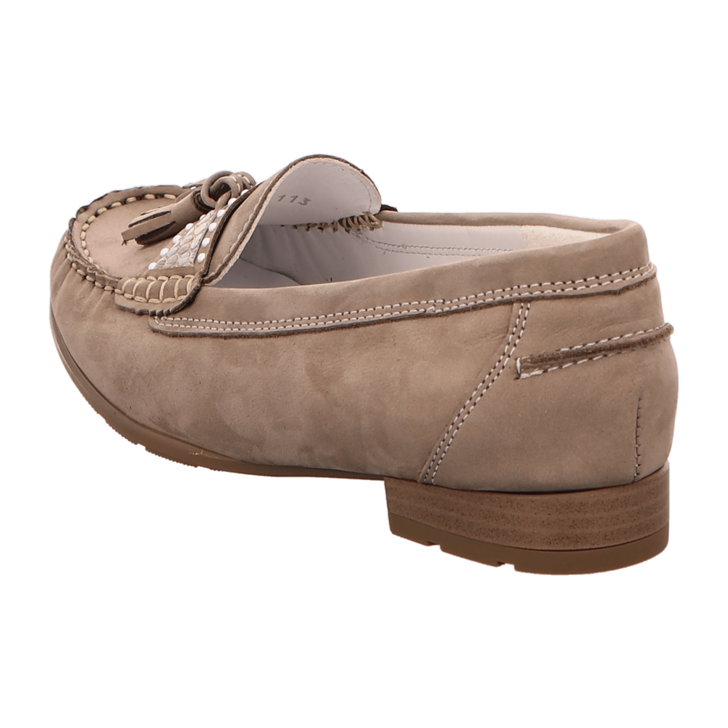 ARA Women's Brown Cotton Lace-Up Comfort Moccasin Slippers