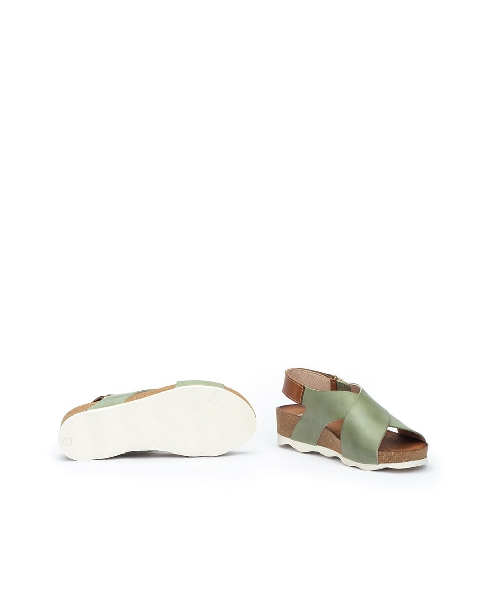 Pikolinos Women Wedge Sandals Leather Mint Green Size